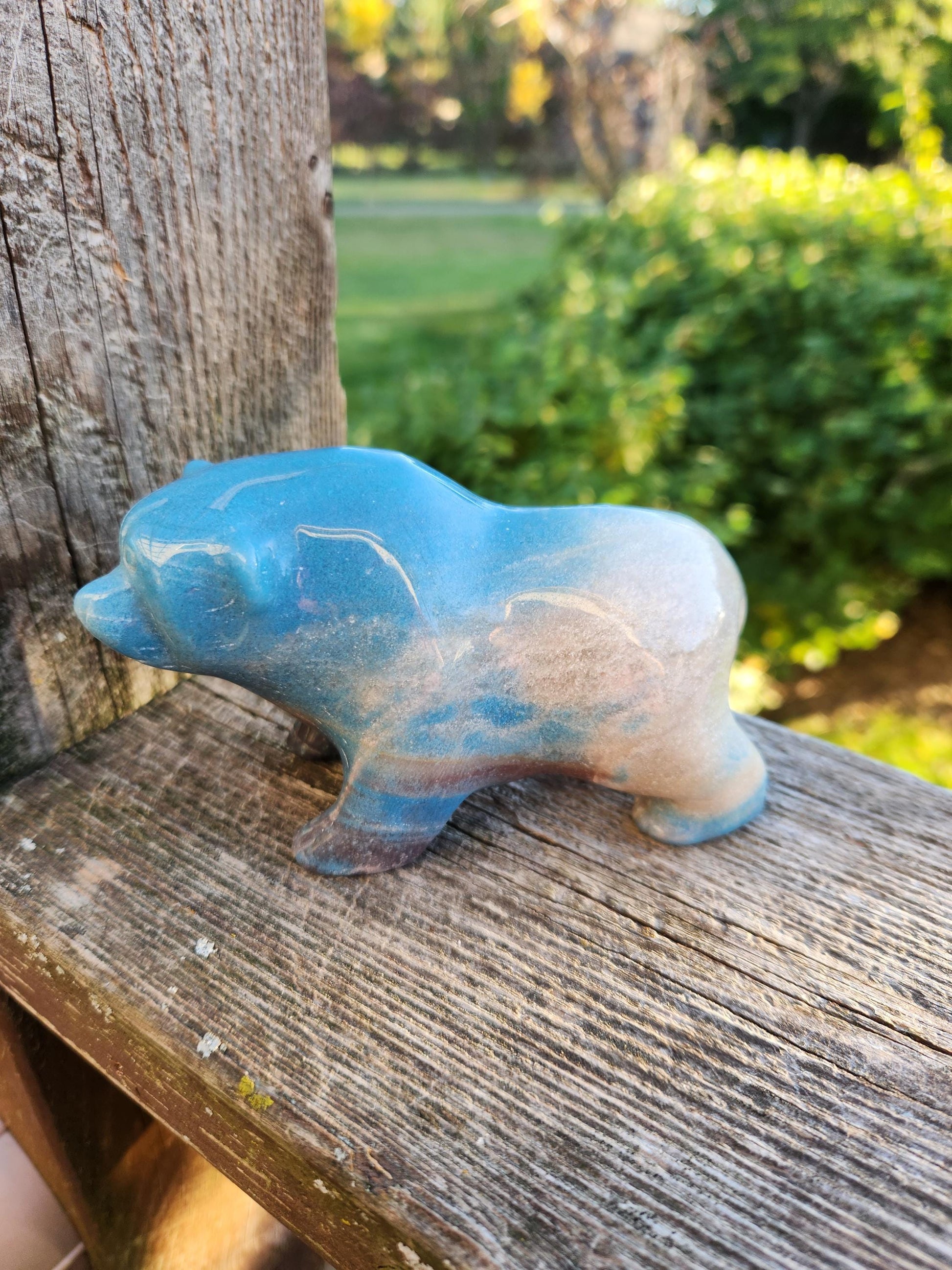 Trolleite Grizzly Bear Crystal Carving, High Polish Figurine