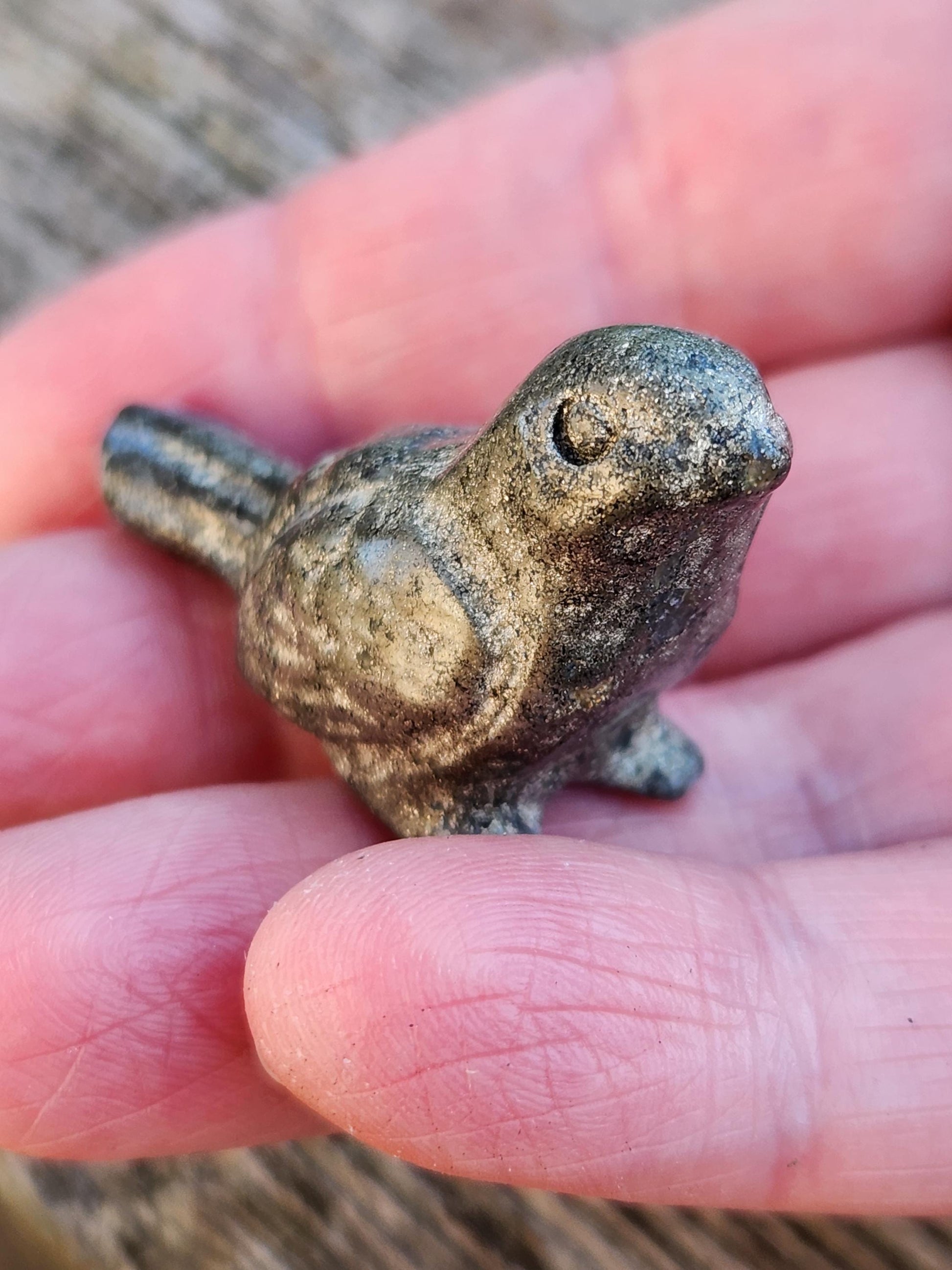 Small Pyrite Bird Carving Natural Stone Crystal
