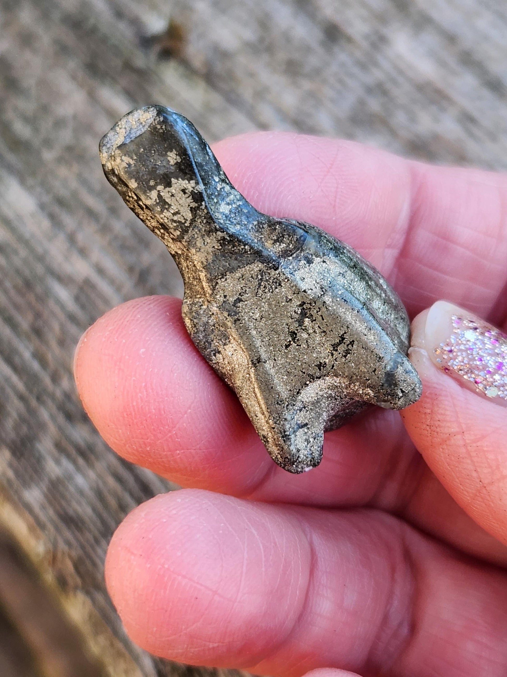 Small Pyrite Bird Carving Natural Stone Crystal