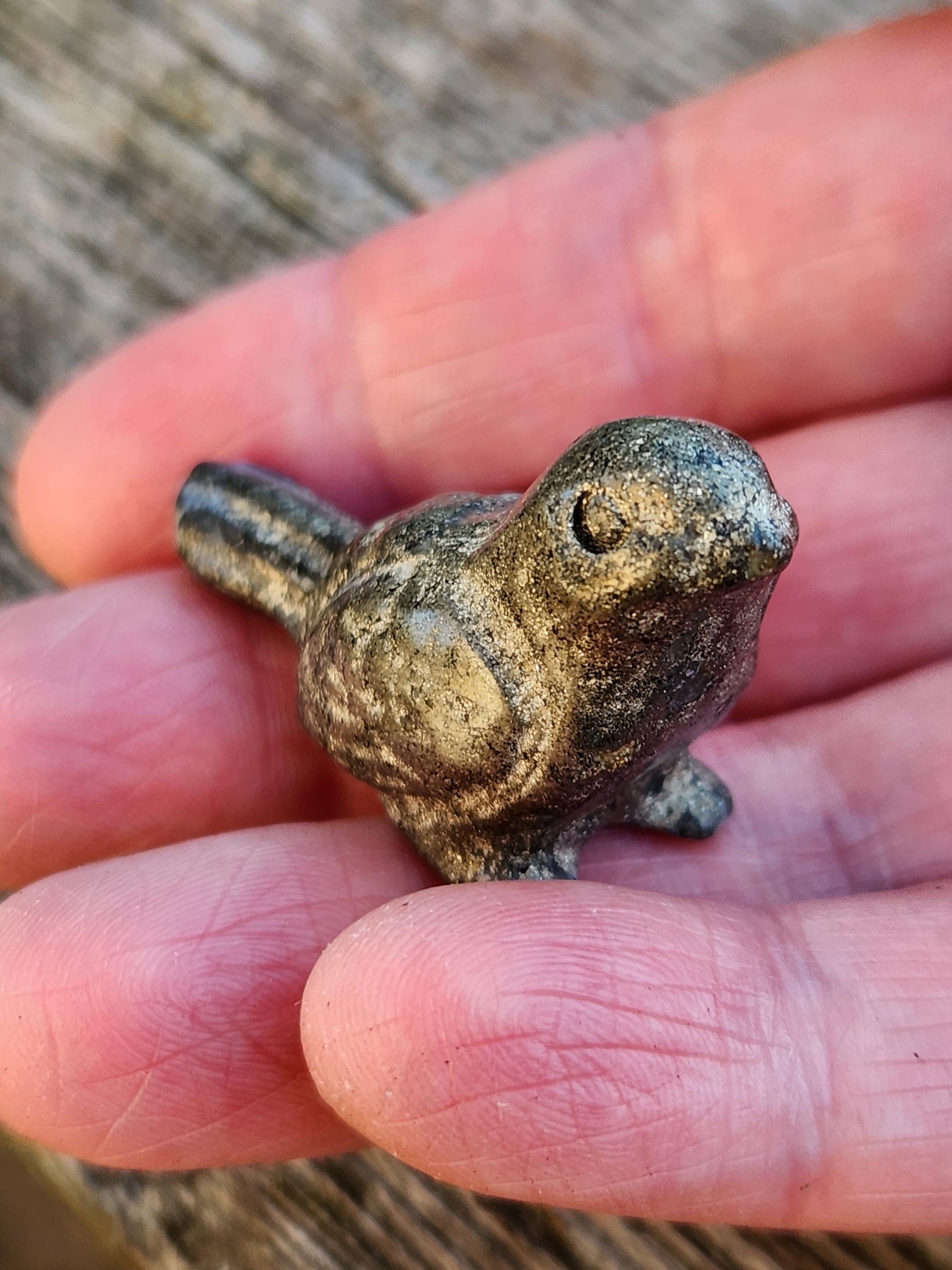 Small Pyrite Bird Carving Natural Stone Crystal