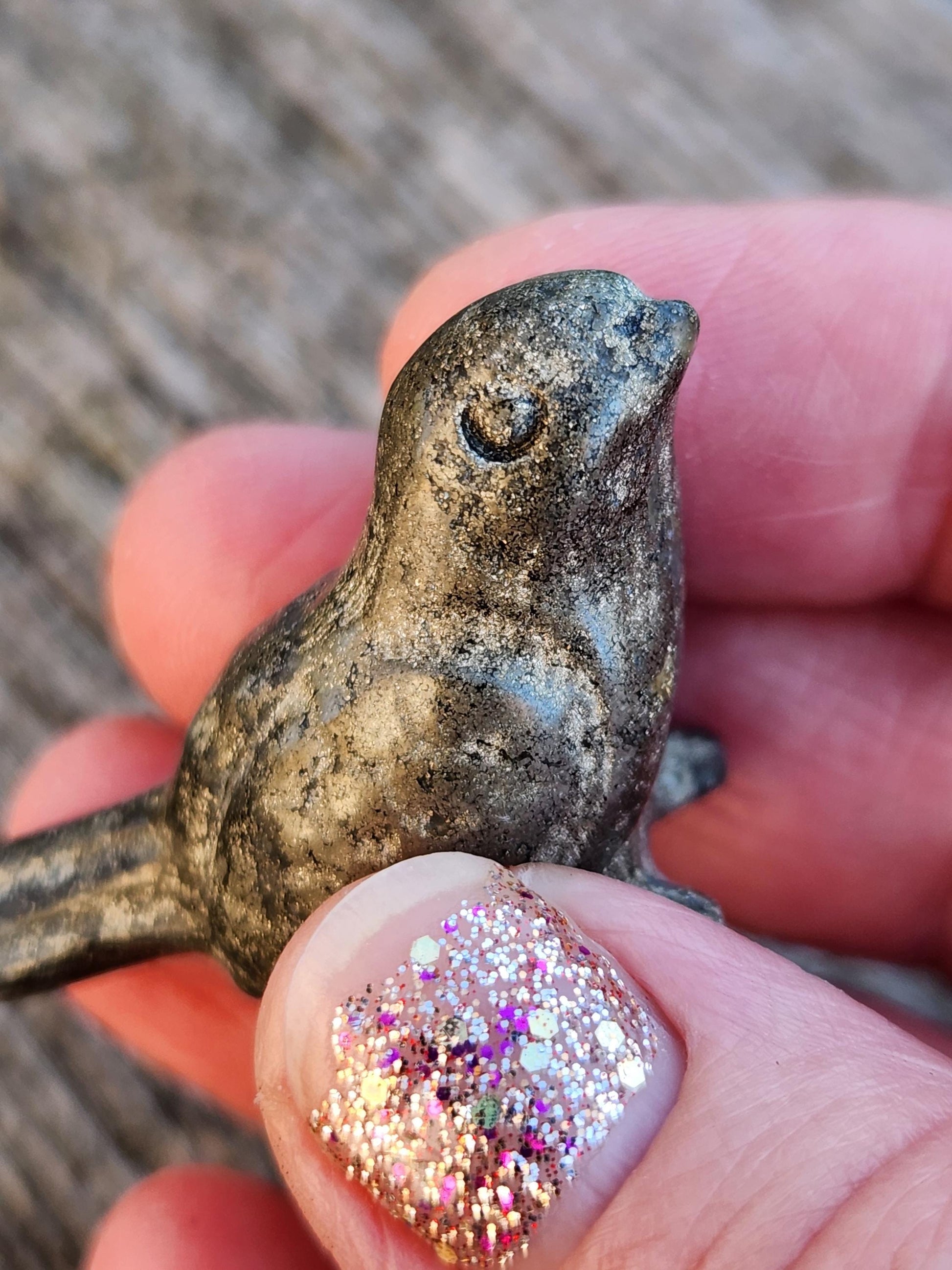 Small Pyrite Bird Carving Natural Stone Crystal