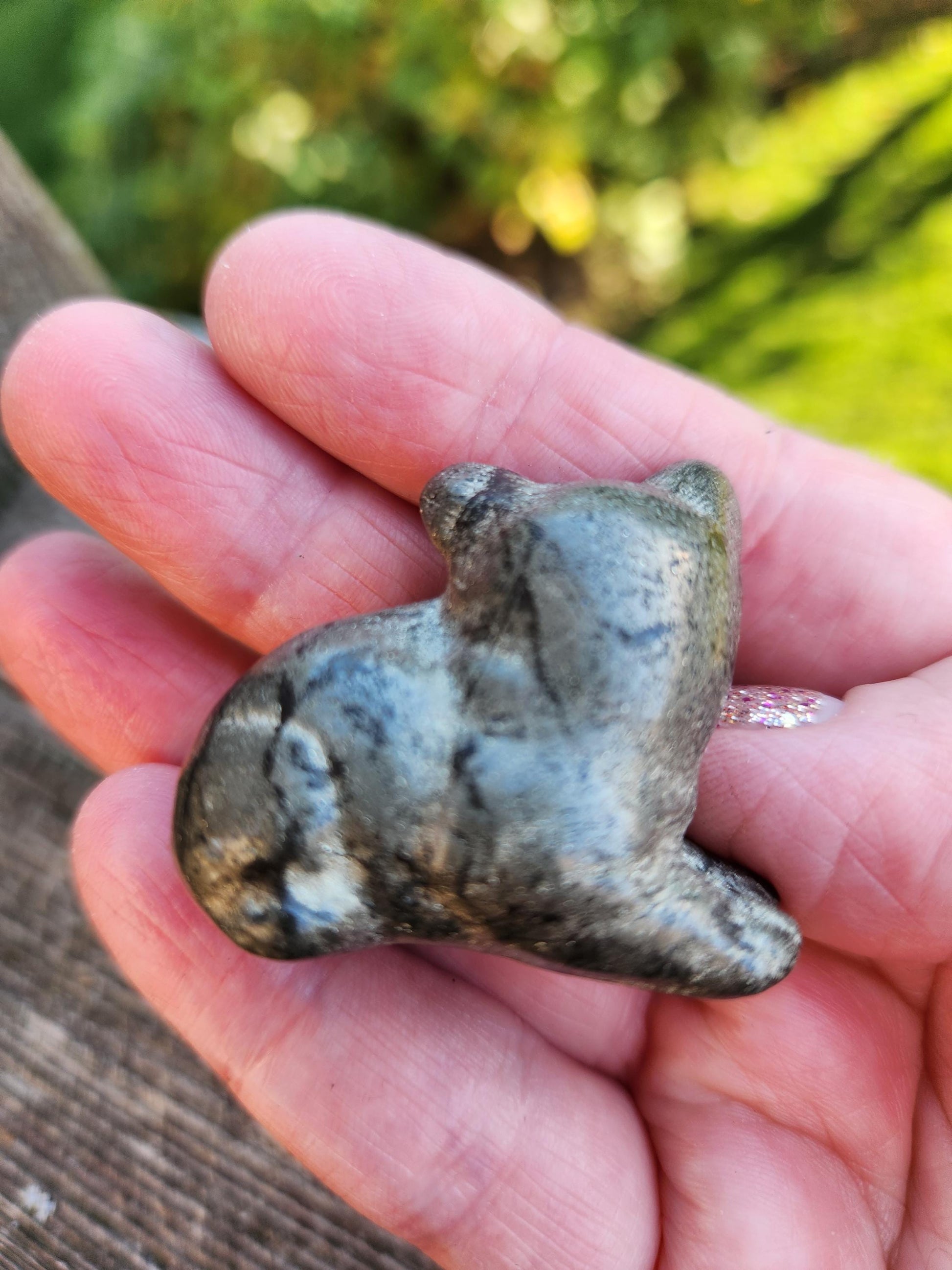 Small Pyrite Sitting Cat Carving Natural Stone Crystal