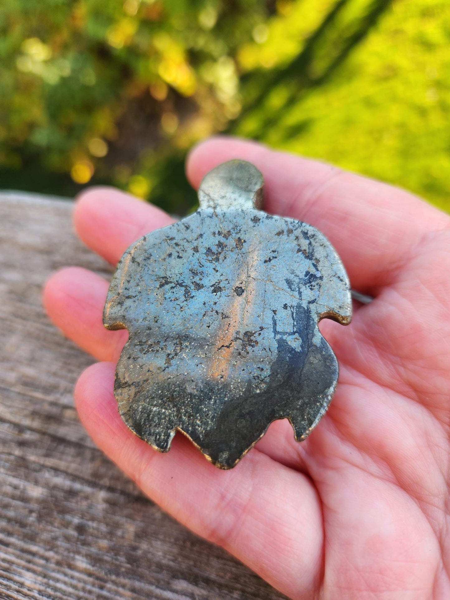Pyrite Turtle Crystal Carving