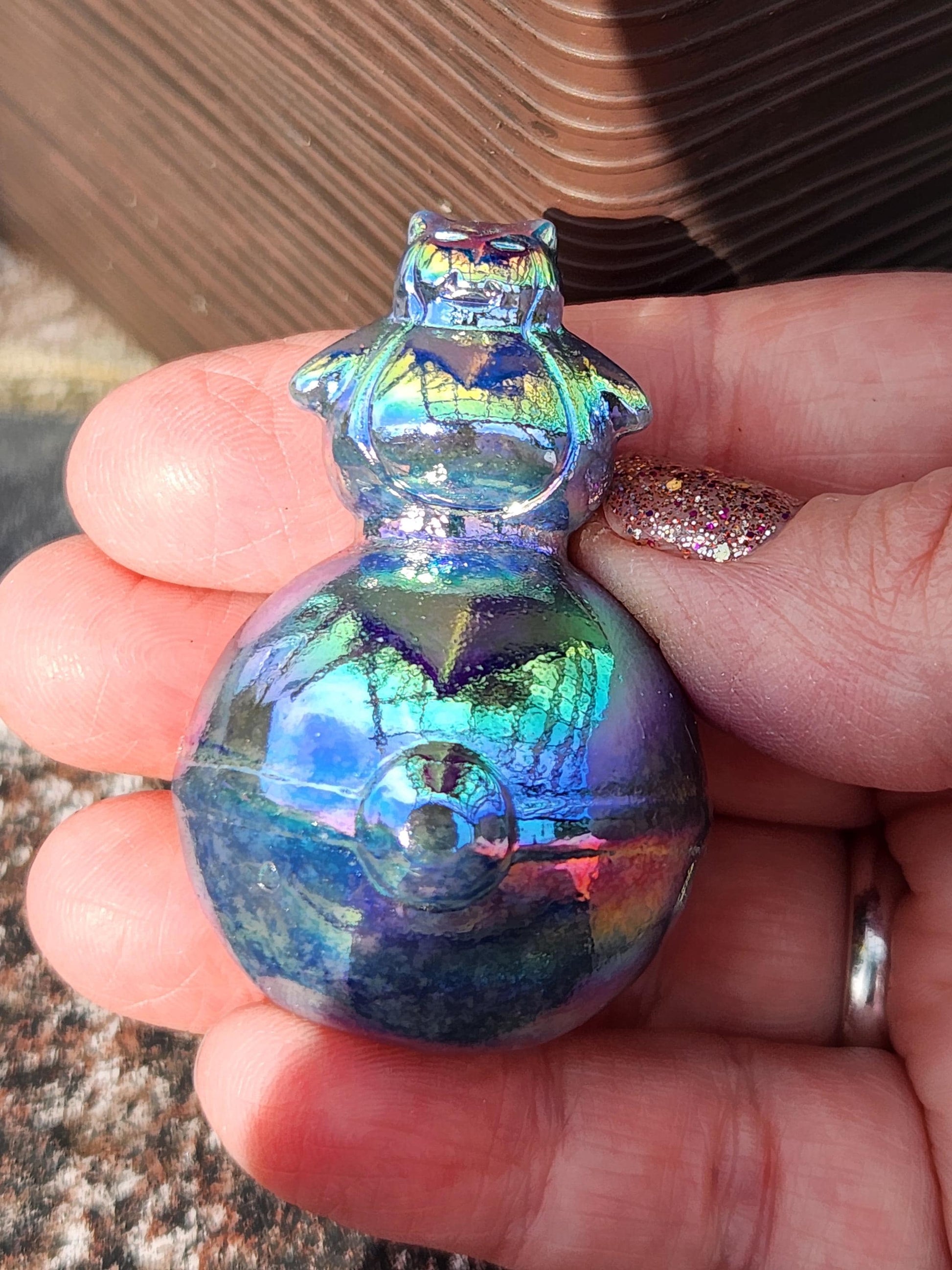 Super Cute Aura Snorlax On Poke Ball Natural Stone Crystal, Pokémon, Gift