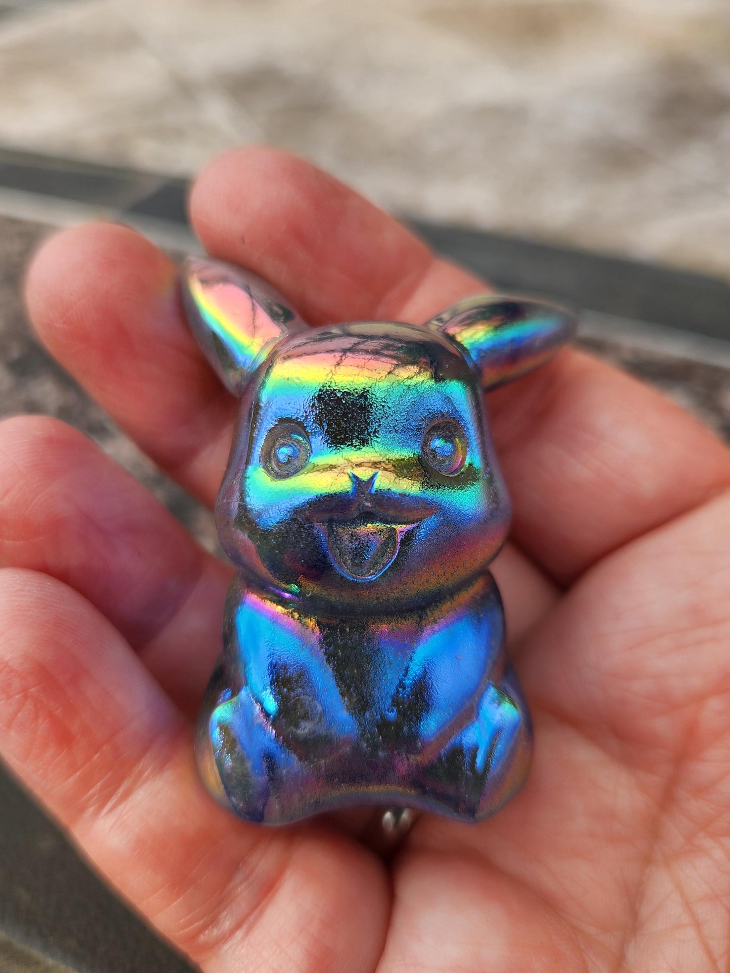 Super Cute Aura Pikachu Natural Stone Crystal, Pokémon, Gift