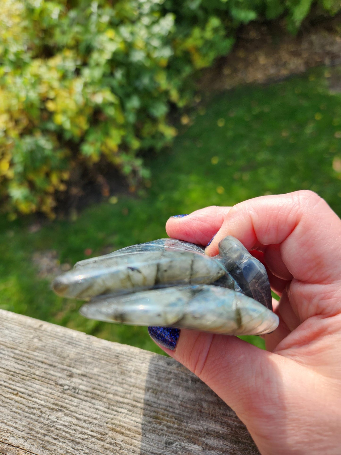 Very Unique & Rare Labradorite Carved Dragon Crystal with flash, DnD