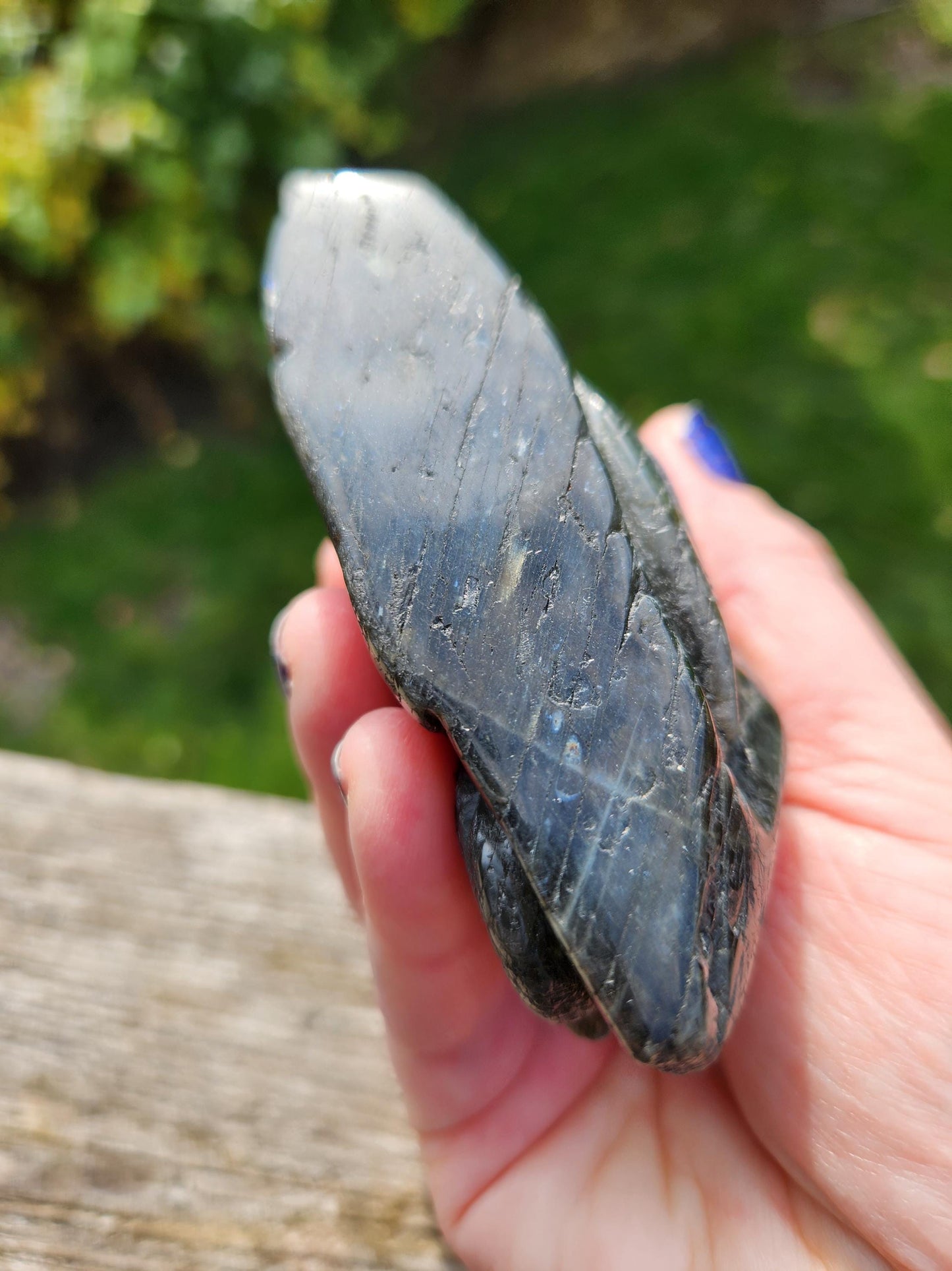 Rare Labradorite Carved Dragon Crystal with flash, DnD