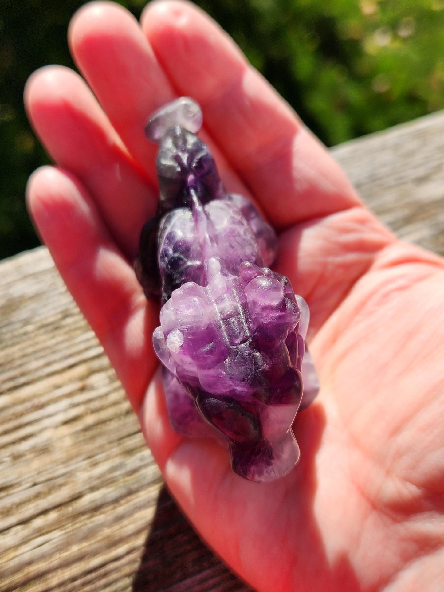 Purple Fluorite Crystal Dragon Carving - Year of the Dragon, DnD Decor