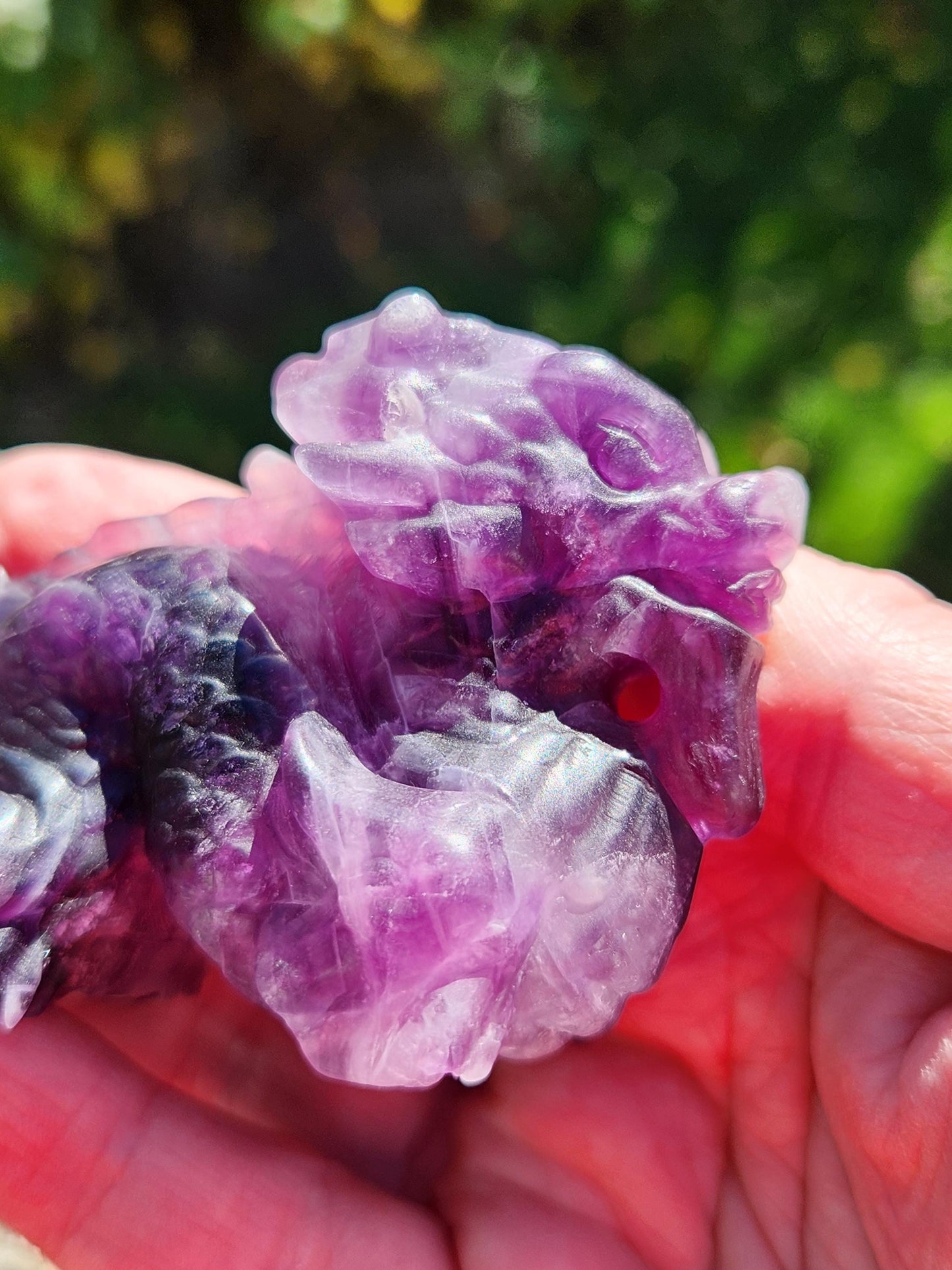 Purple Fluorite Crystal Dragon Carving - Year of the Dragon, DnD Decor