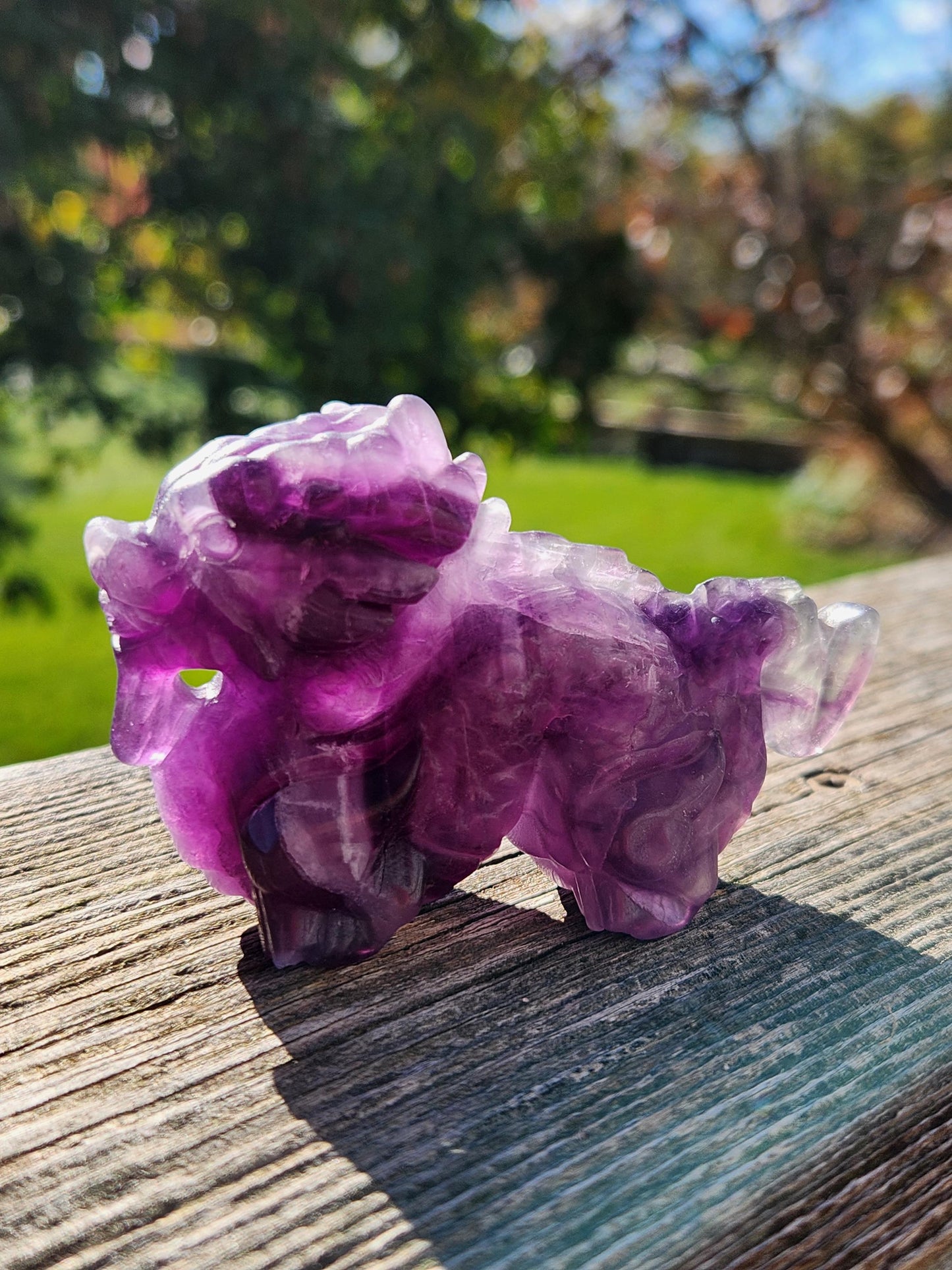 Purple Fluorite Crystal Dragon Carving - Year of the Dragon, DnD Decor