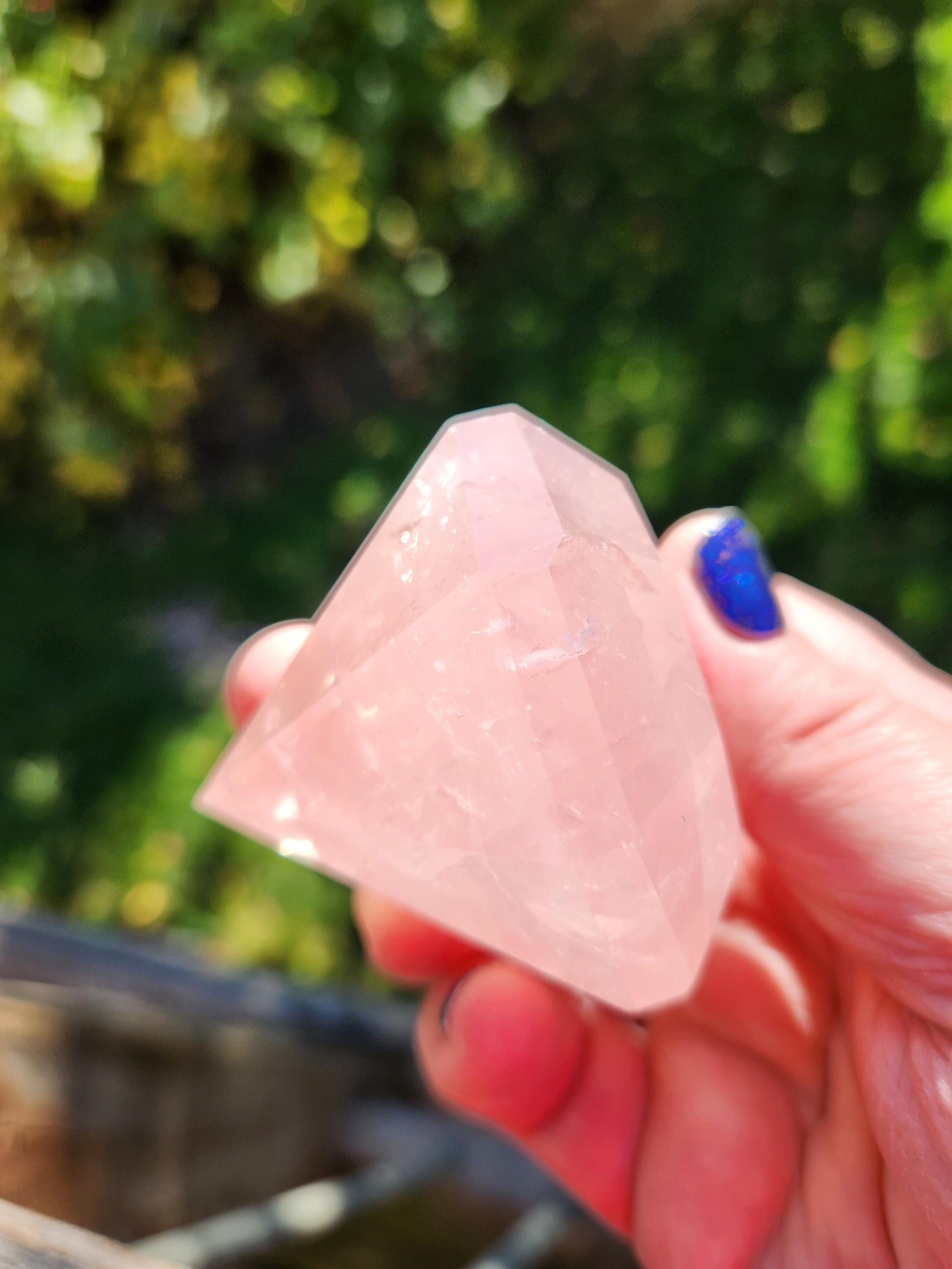 AAA Pink Rose Quartz Crystal Diamond, Extractor, Energy Work
