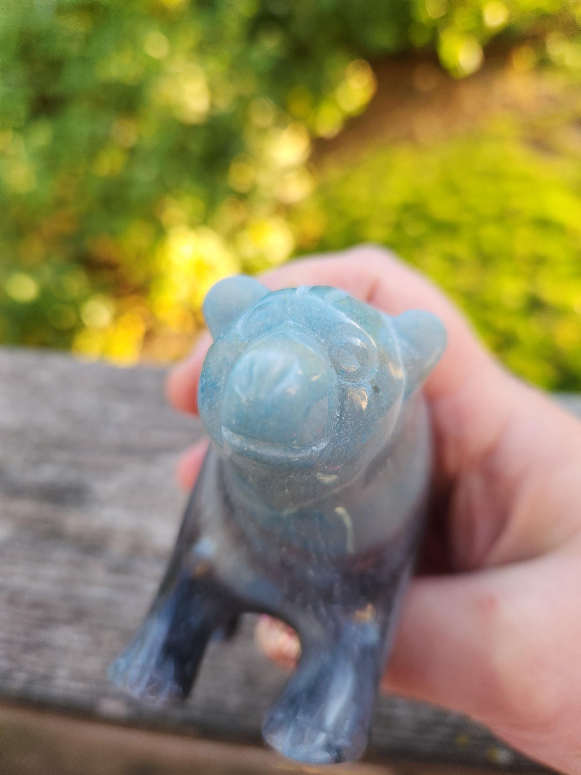 Trolleite Grizzly Bear Crystal Carving: High Polish Stone Animal