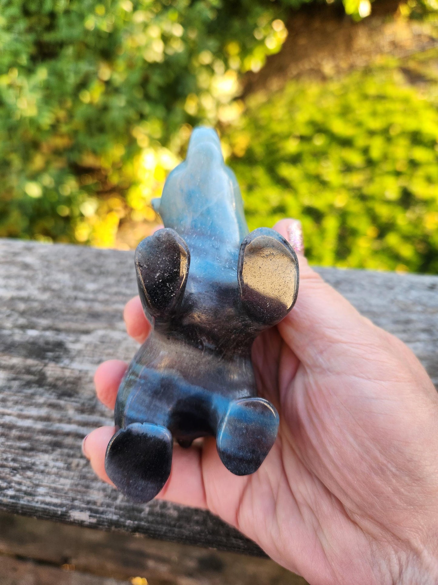 Trolleite Grizzly Bear Crystal Carving: High Polish Stone Animal