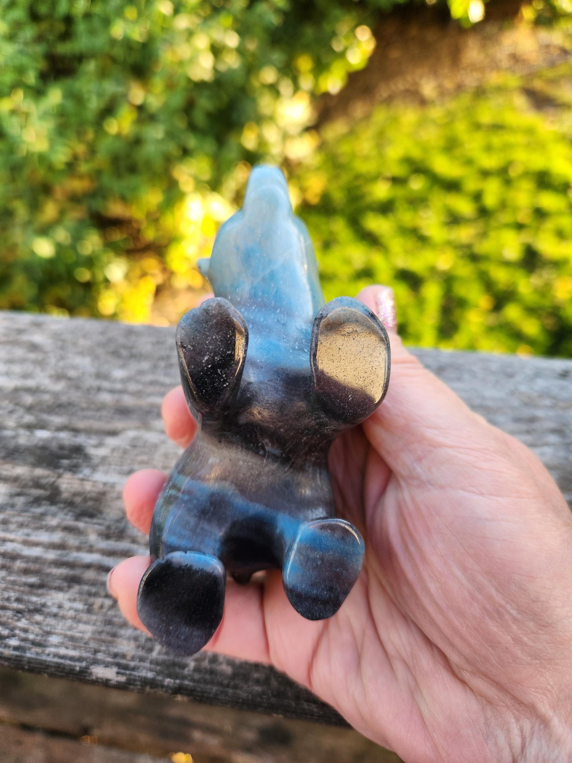 Trolleite Grizzly Bear Crystal Carving: High Polish Stone Animal