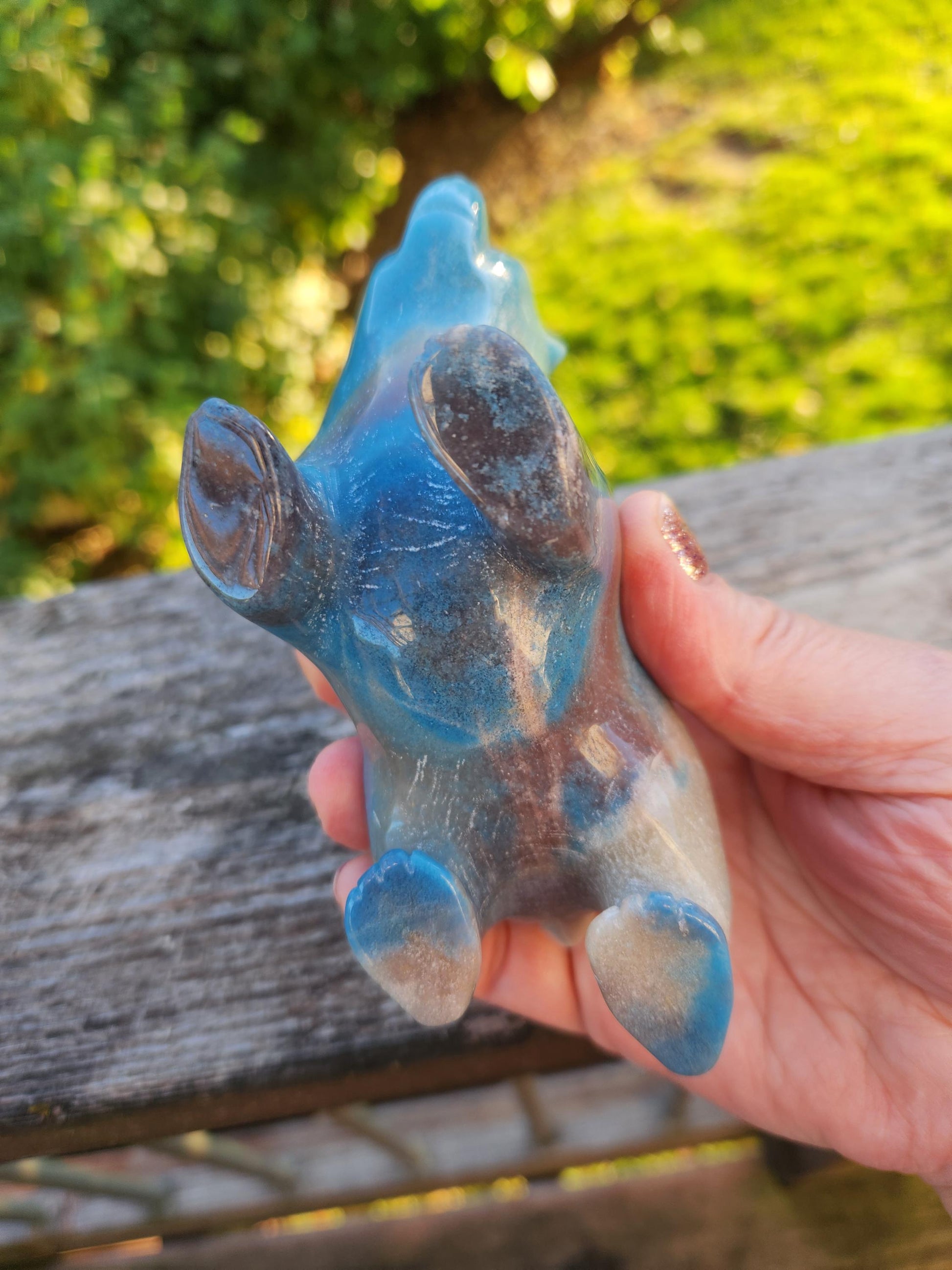 Trolleite Grizzly Bear Crystal Carving, High Polish Figurine