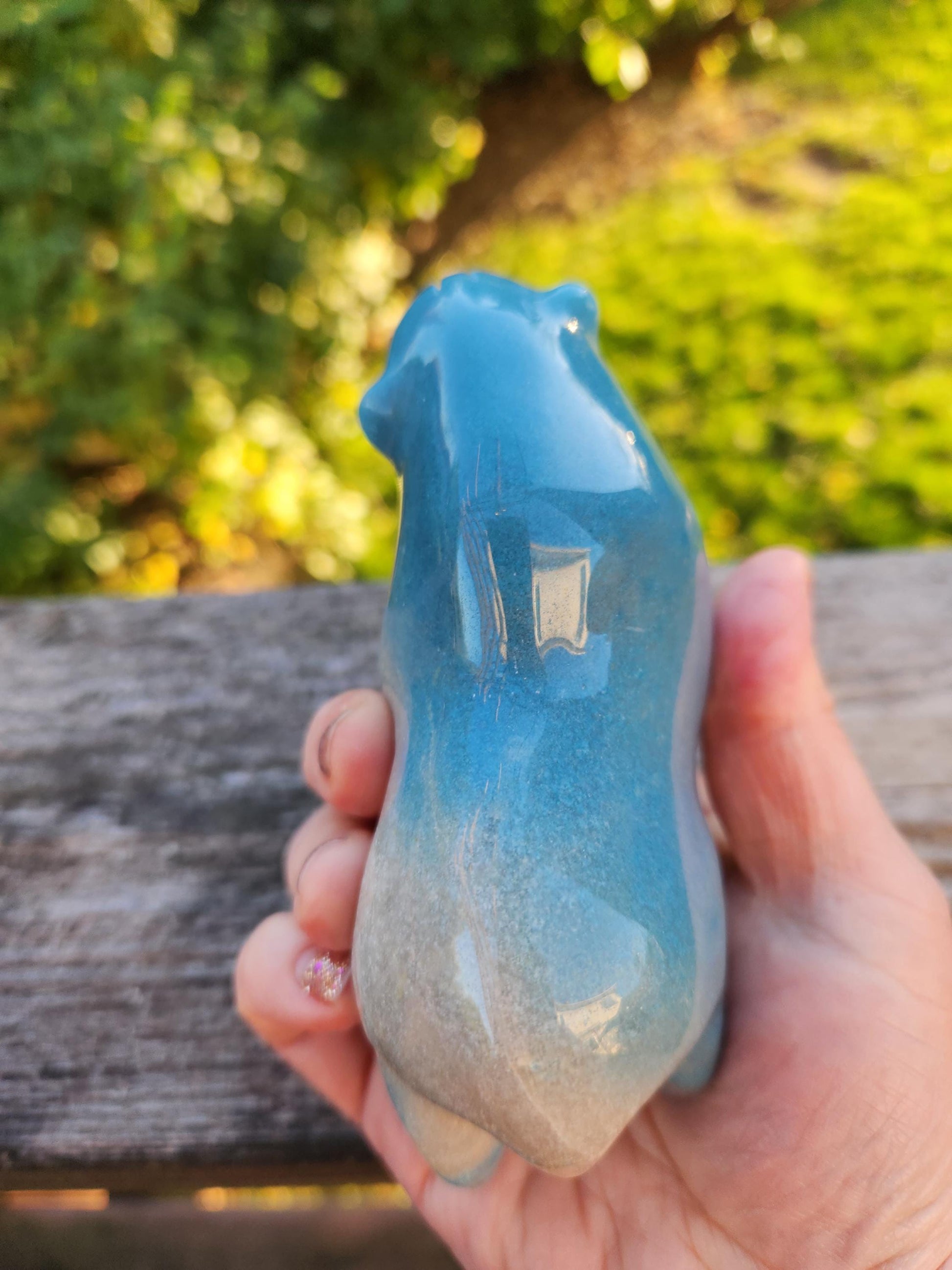 Trolleite Grizzly Bear Crystal Carving, High Polish Figurine