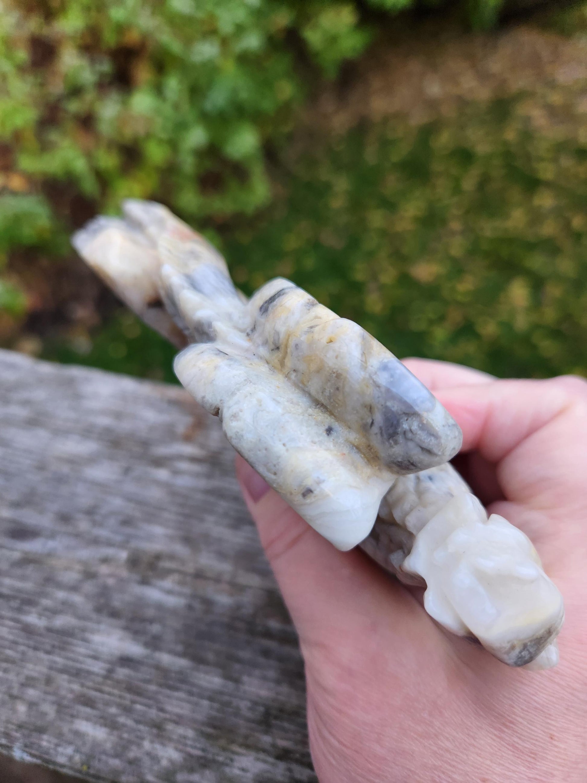 Natural Crazy Lace Agate Crystal Carved Full Body Dragon, DND