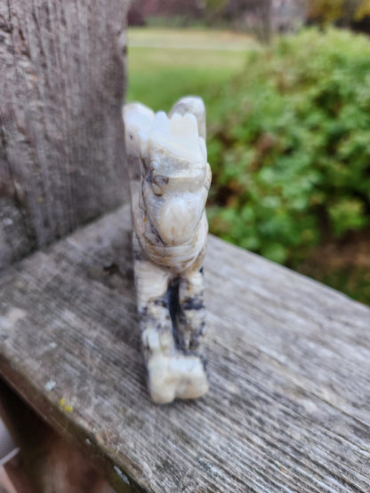 Natural Crazy Lace Agate Crystal Carved Full Body Dragon, DND