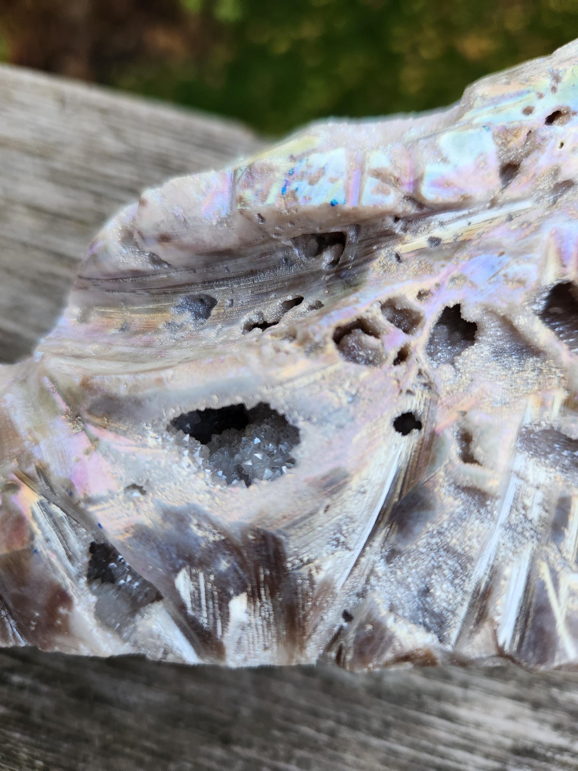 Angel Aura Sphalerite Carved Crystal Dragon Head, DND