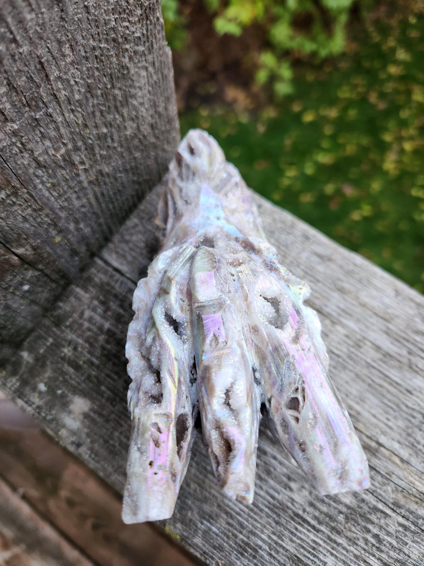 Angel Aura Sphalerite Carved Crystal Dragon Head, DND