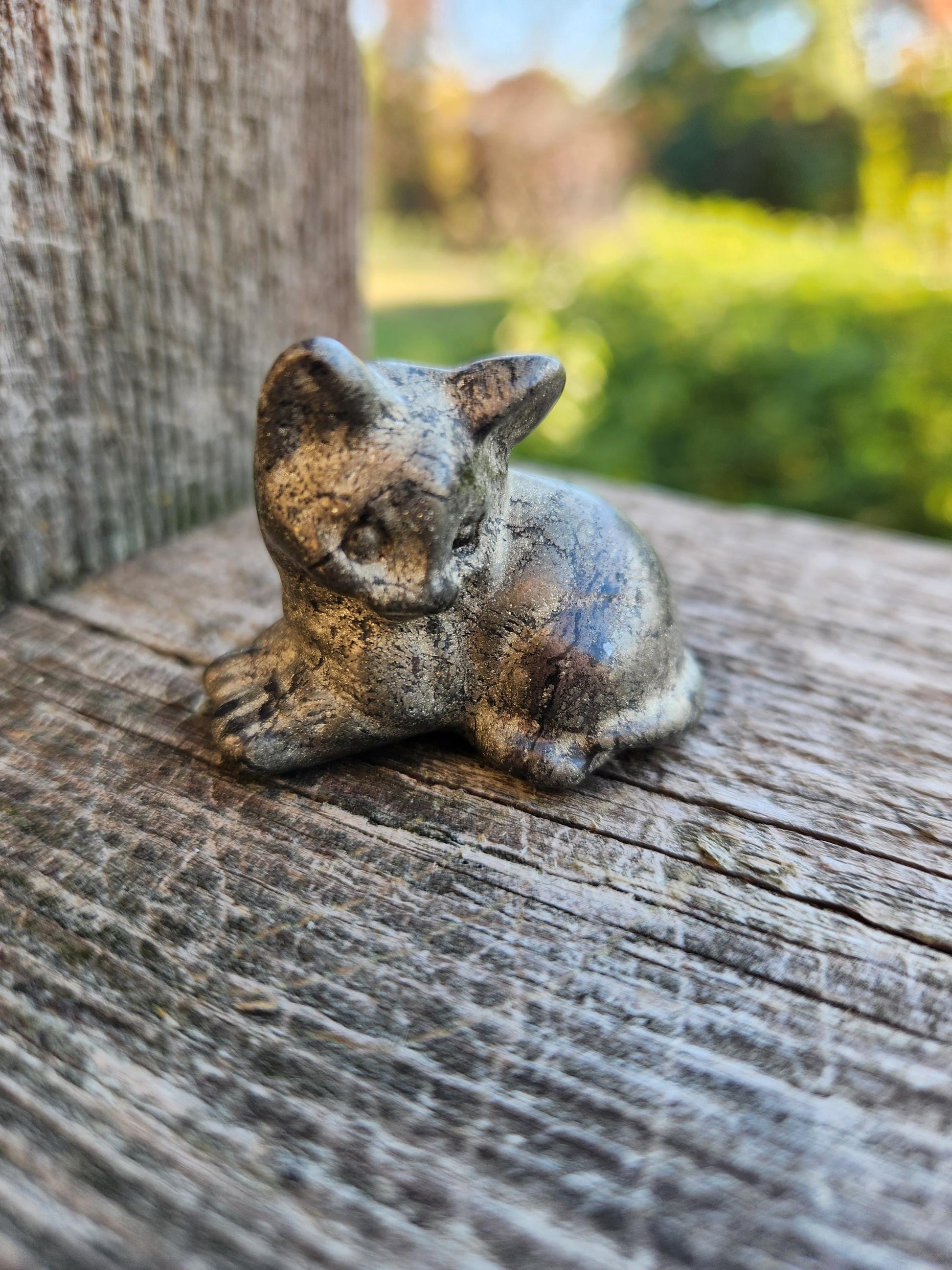 Small Pyrite Sitting Cat Carving Natural Stone Crystal