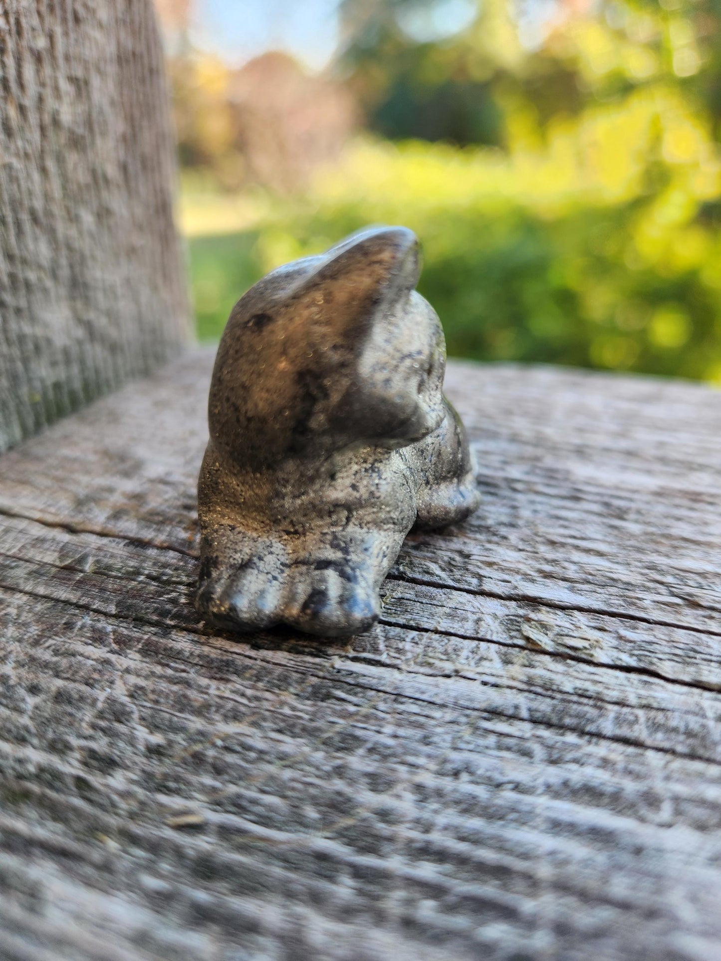 Small Pyrite Sitting Cat Carving Natural Stone Crystal