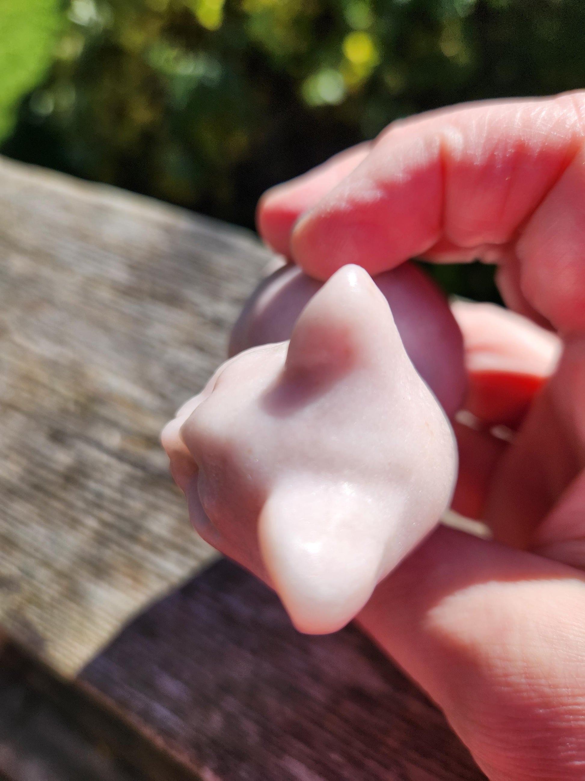 Pink Opal Carved Sitting Cat