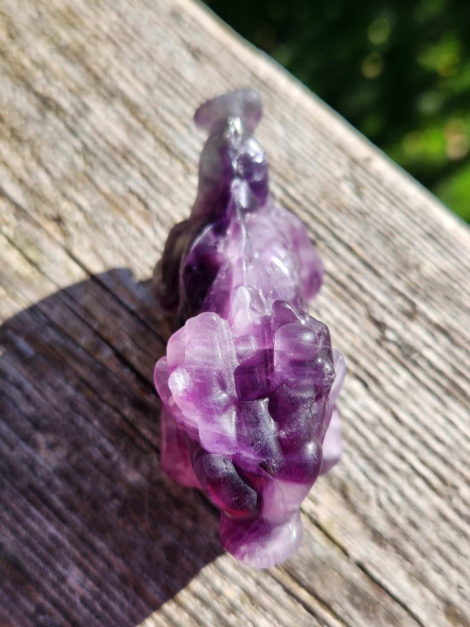 Purple Fluorite Crystal Dragon Carving - Year of the Dragon, DnD Decor