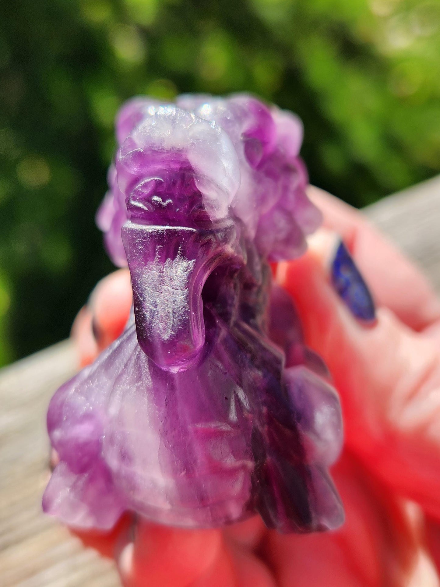 Purple Fluorite Crystal Dragon Carving - Year of the Dragon, DnD Decor