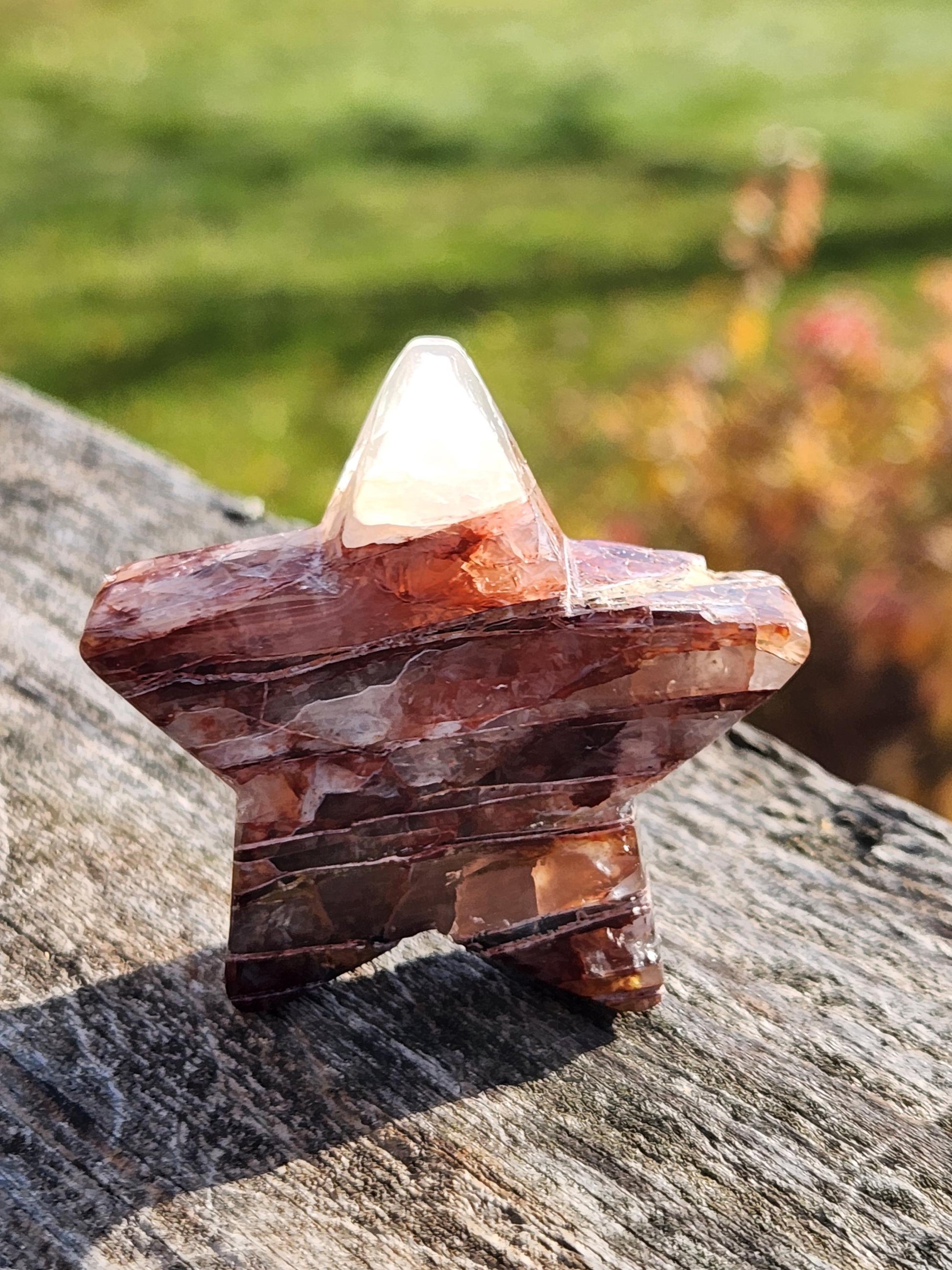 Fire Quartz Crystal Small Star: High Polish