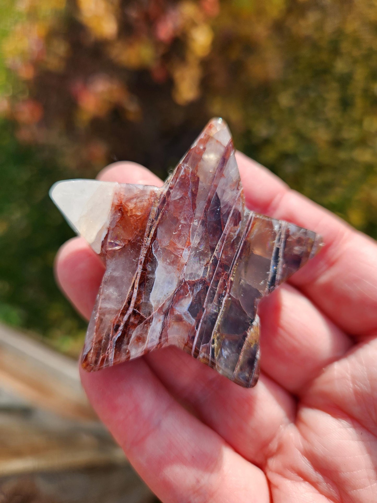 Fire Quartz Crystal Small Star: High Polish