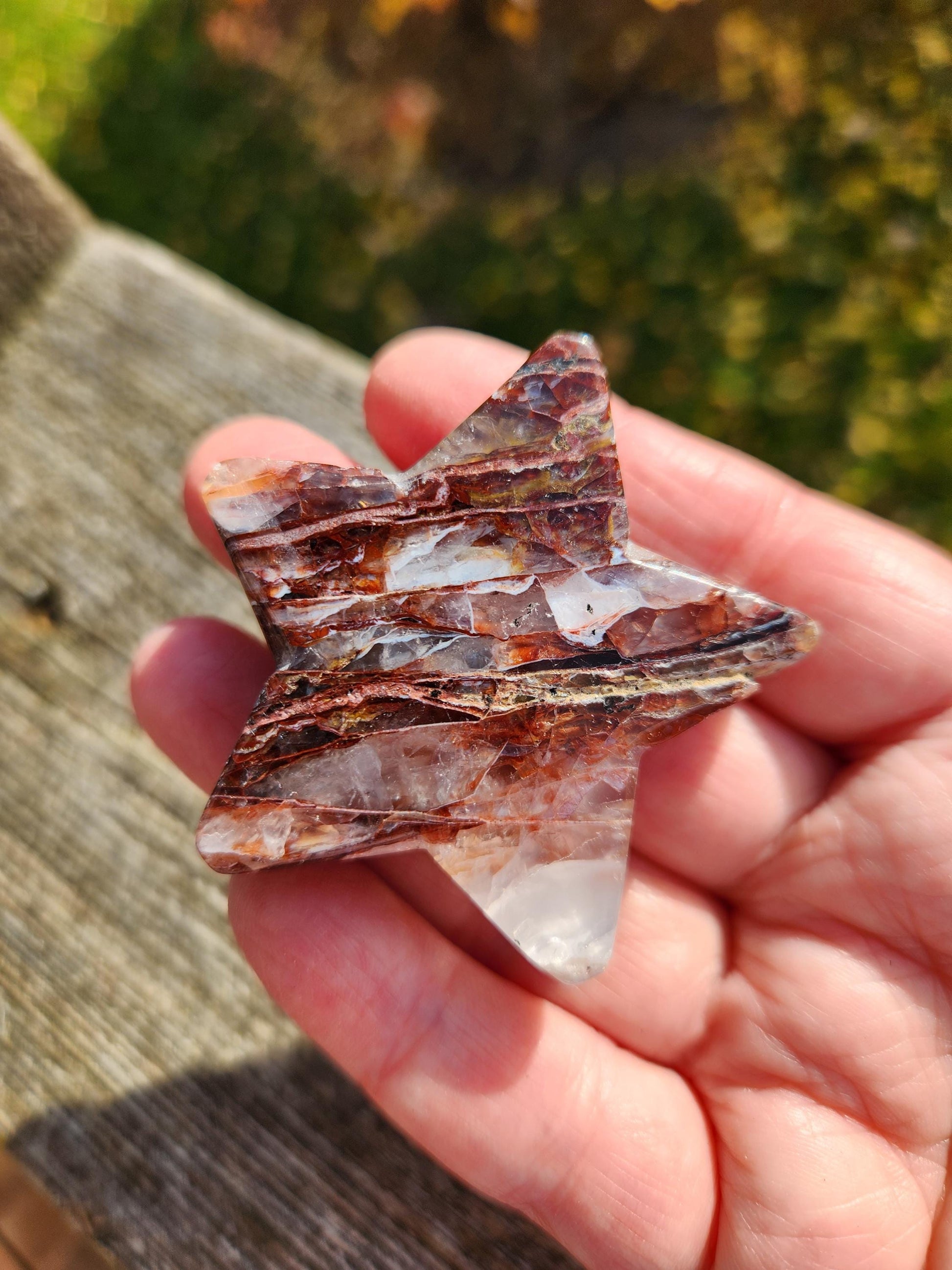 Fire Quartz Crystal Small Star: High Polish