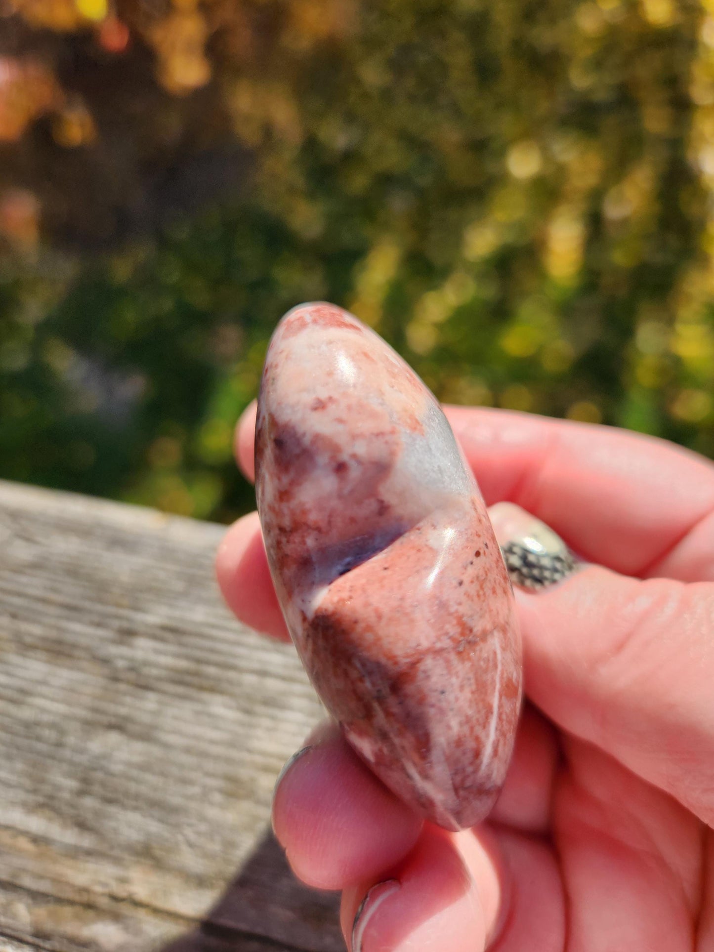 Strawberry Onyx Crystal Heart with Druzy - High Polish AAA Grade