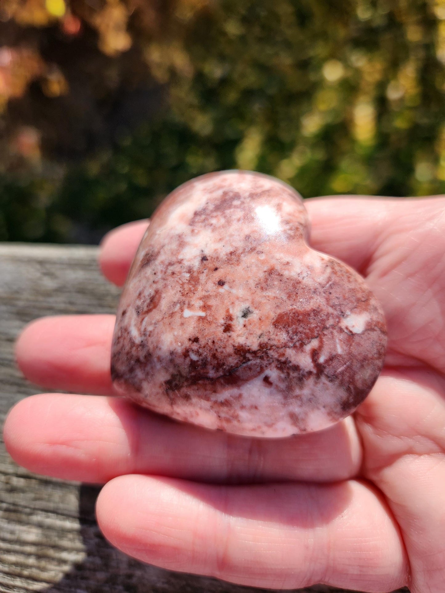 Strawberry Onyx Crystal Heart with Druzy - High Polish AAA Grade