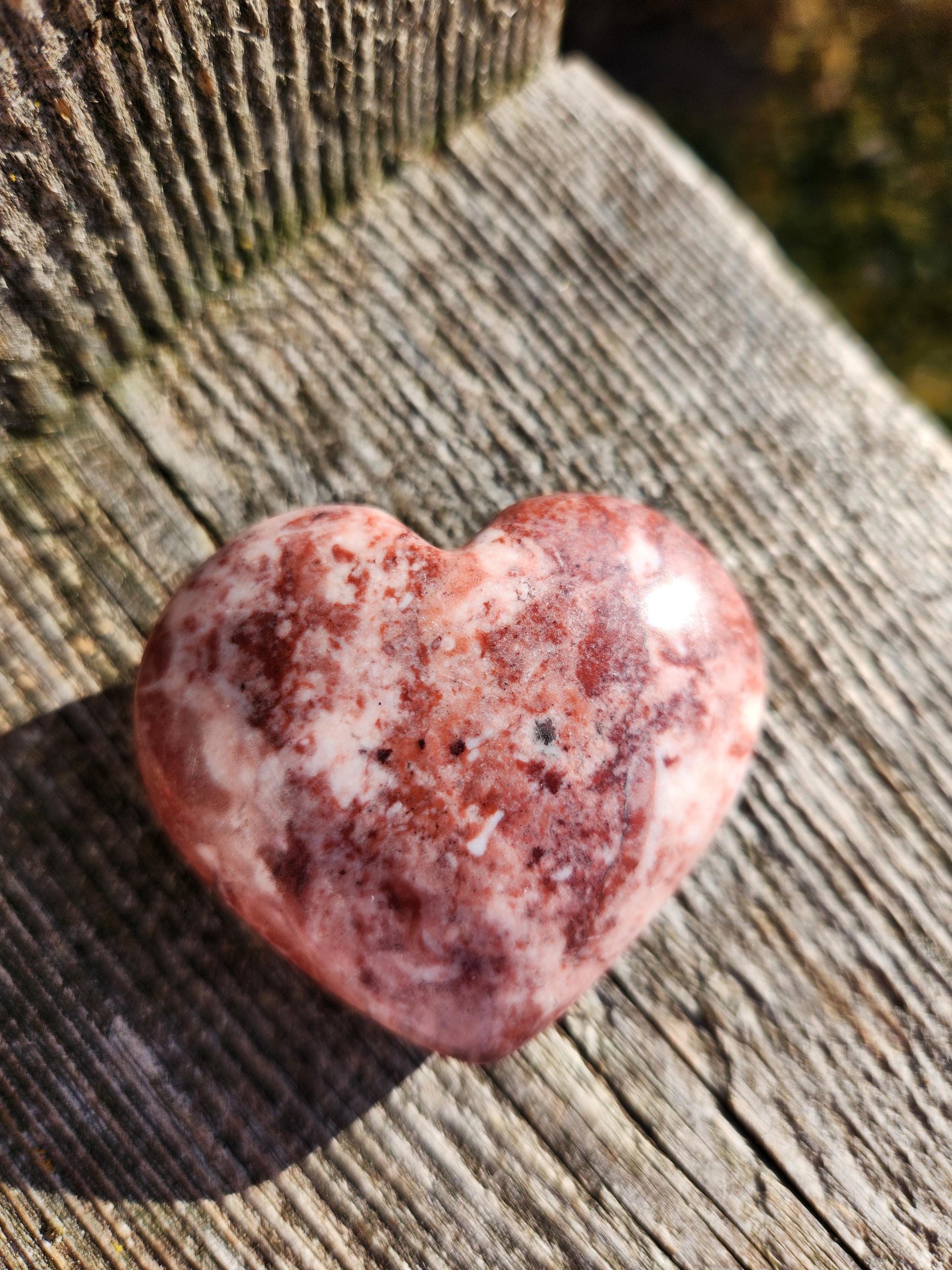 Strawberry Onyx Crystal Heart with Druzy - High Polish AAA Grade