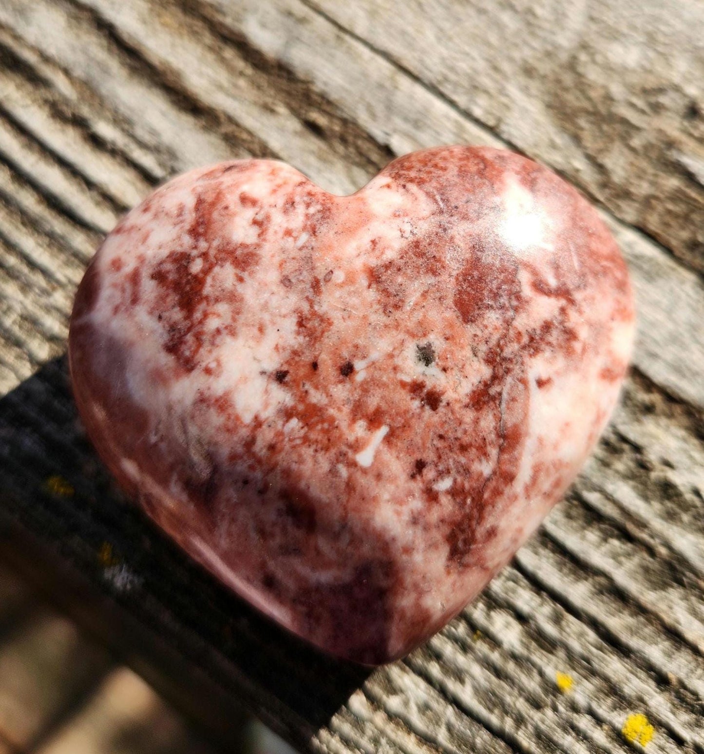 Strawberry Onyx Crystal Heart with Druzy - High Polish AAA Grade
