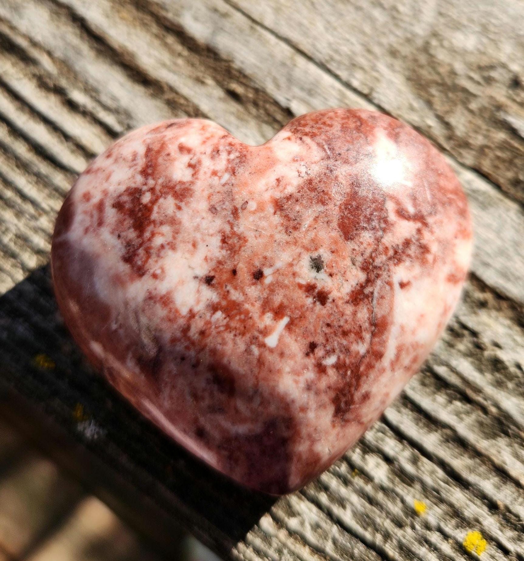 Strawberry Onyx Crystal Heart with Druzy - High Polish AAA Grade
