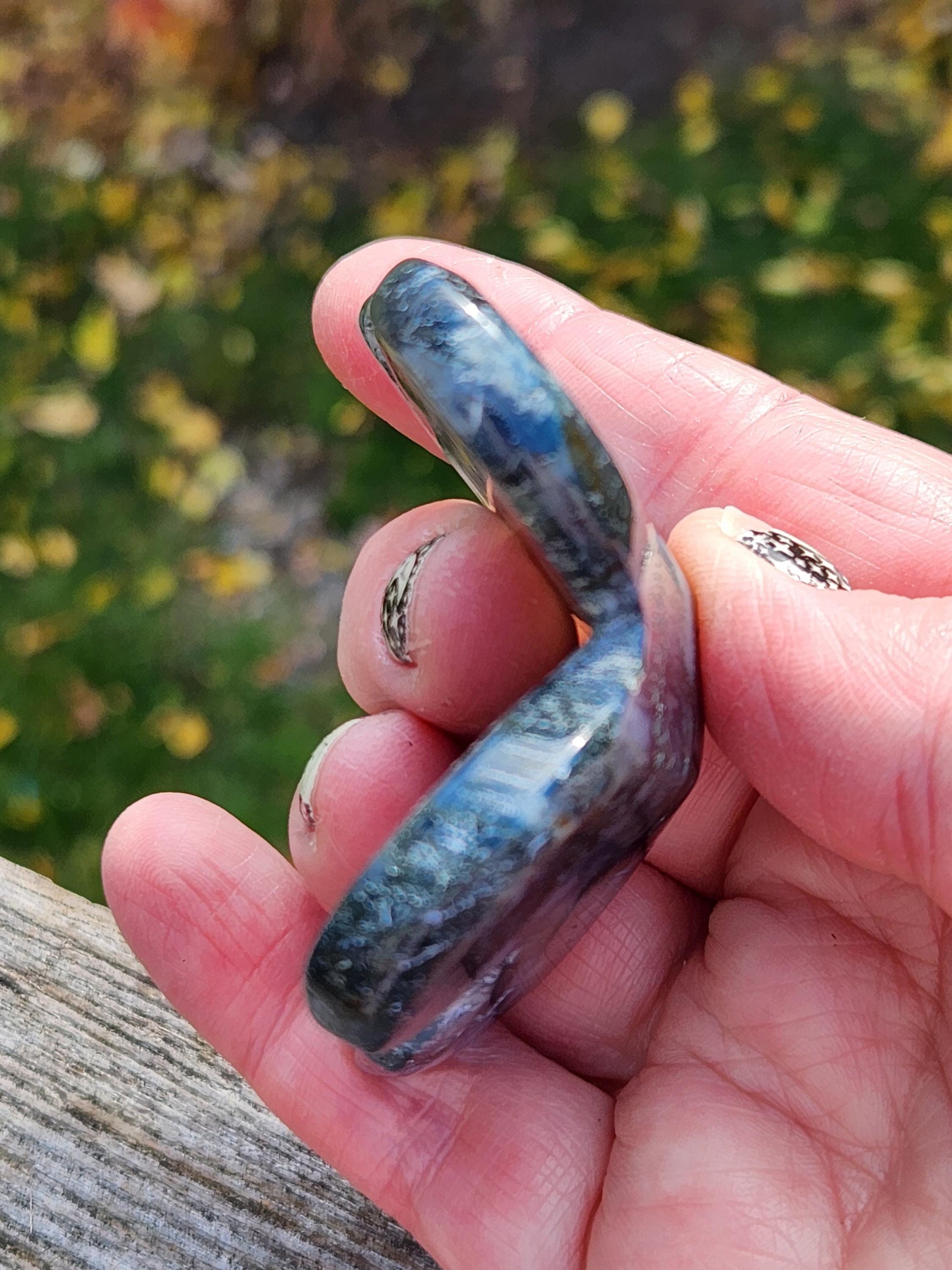 Moss Agate Carved Crystal Butterfly Self-Standing