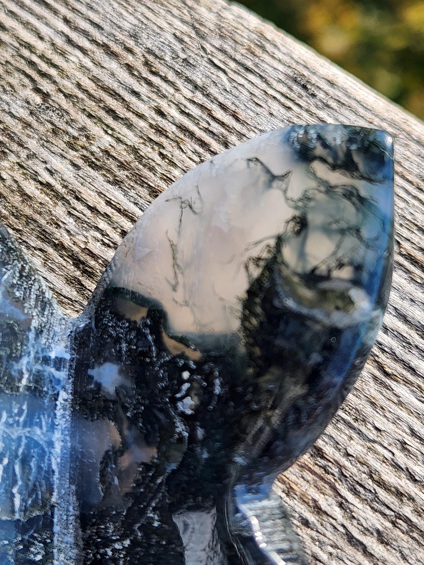 Moss Agate Carved Crystal Butterfly Self-Standing