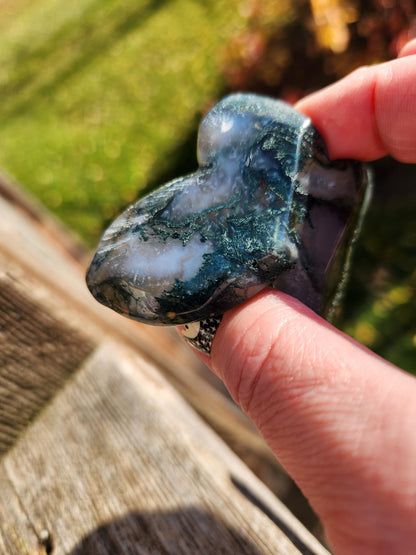 Moss Agate Carved Crystal Butterfly Self-Standing