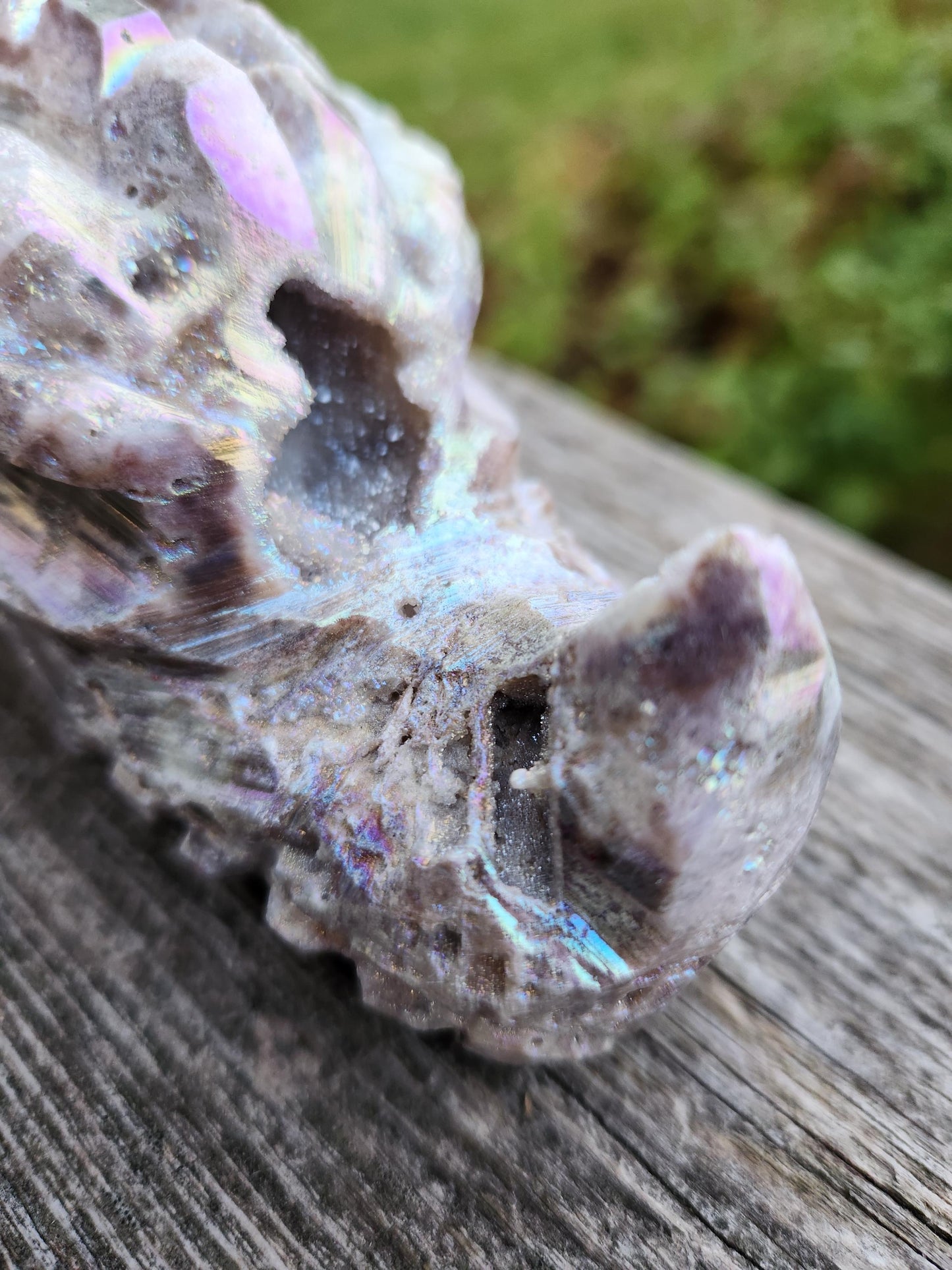 Angel Aura Sphalerite Carved Crystal Dragon Head, DND