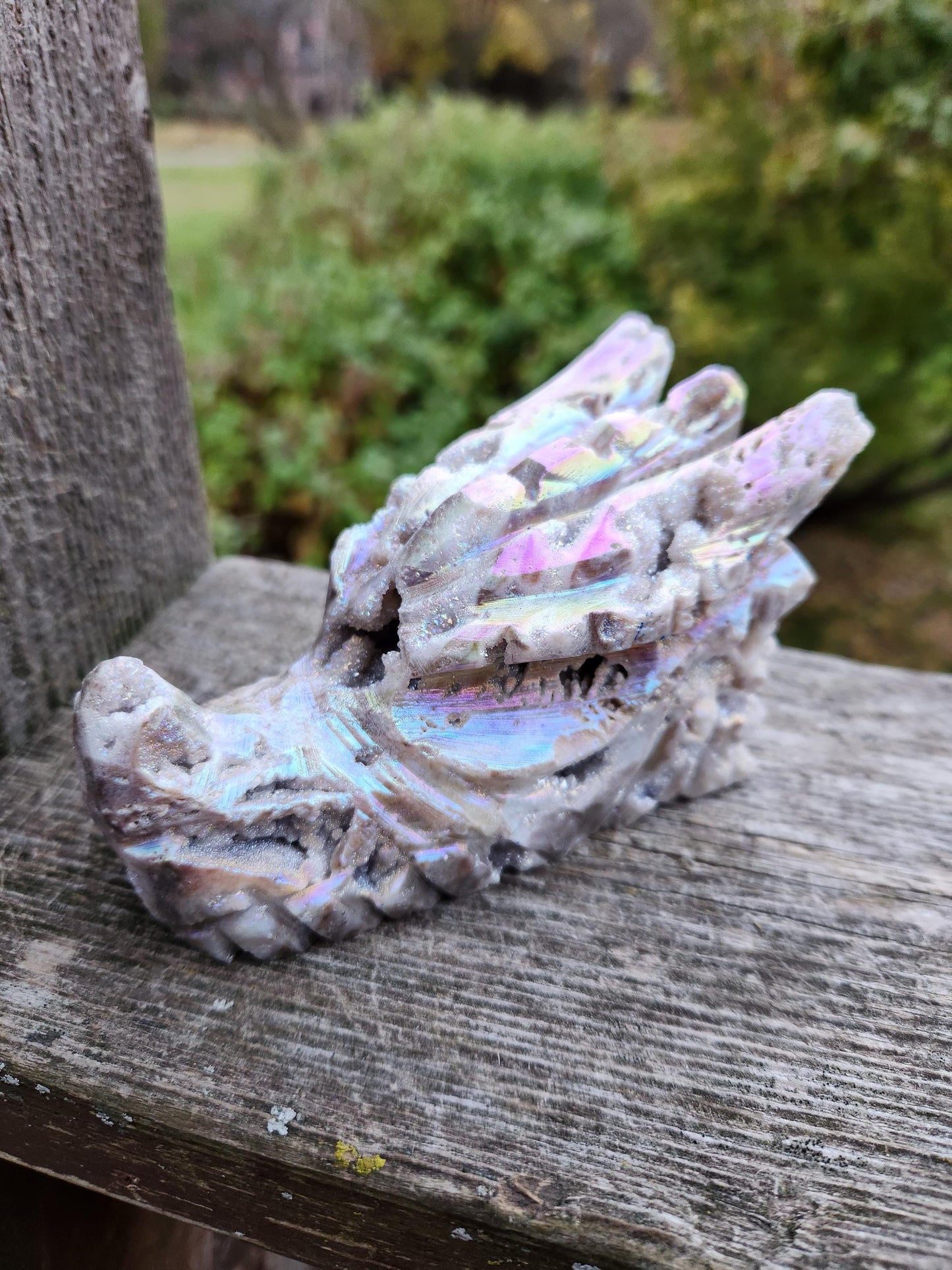 Angel Aura Sphalerite Carved Crystal Dragon Head, DND