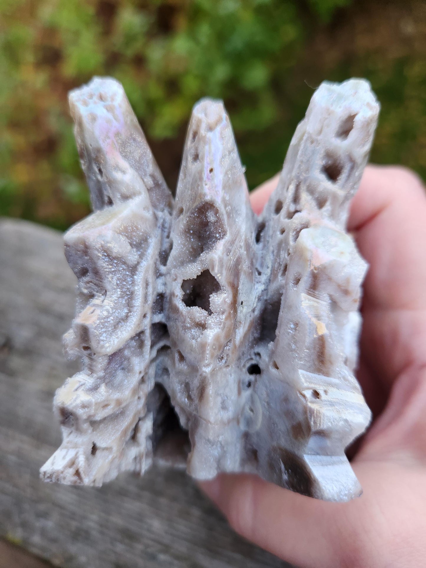 Angel Aura Sphalerite Carved Crystal Dragon Head, DND