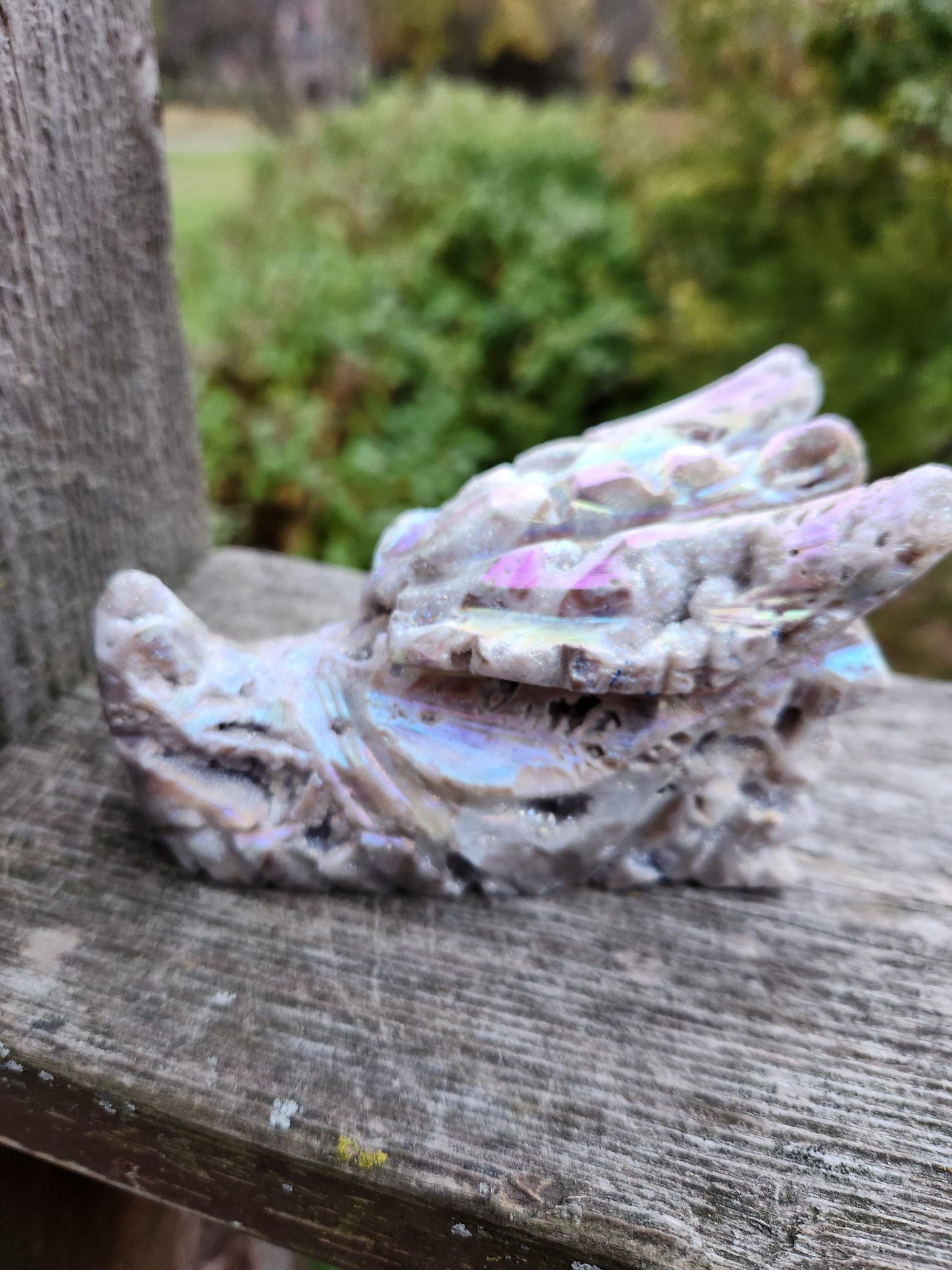 Angel Aura Sphalerite Carved Crystal Dragon Head, DND