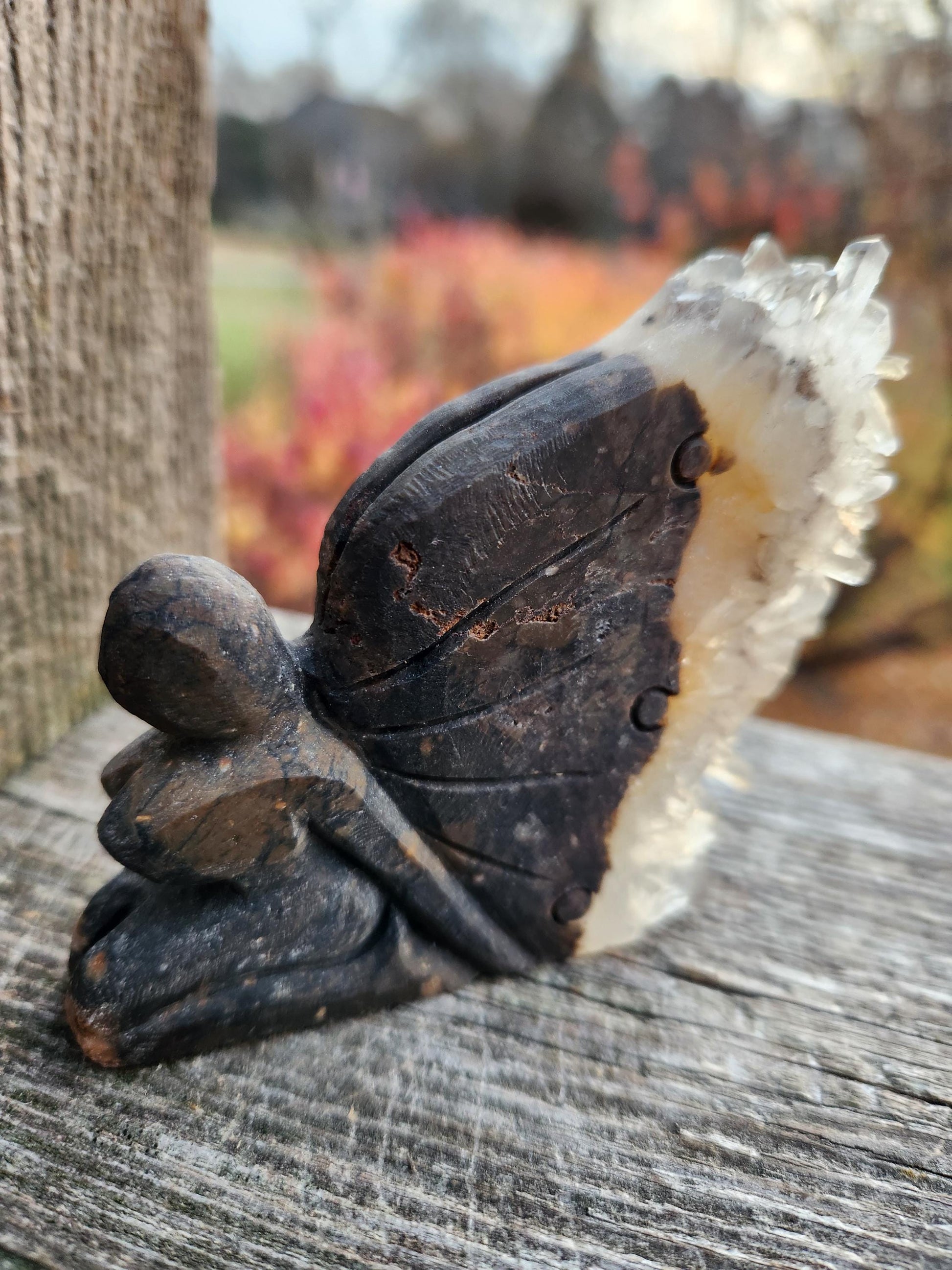 Super Unique Clear Quartz with Matrix Angel Or Fairy Carving Natural Stone Crystal