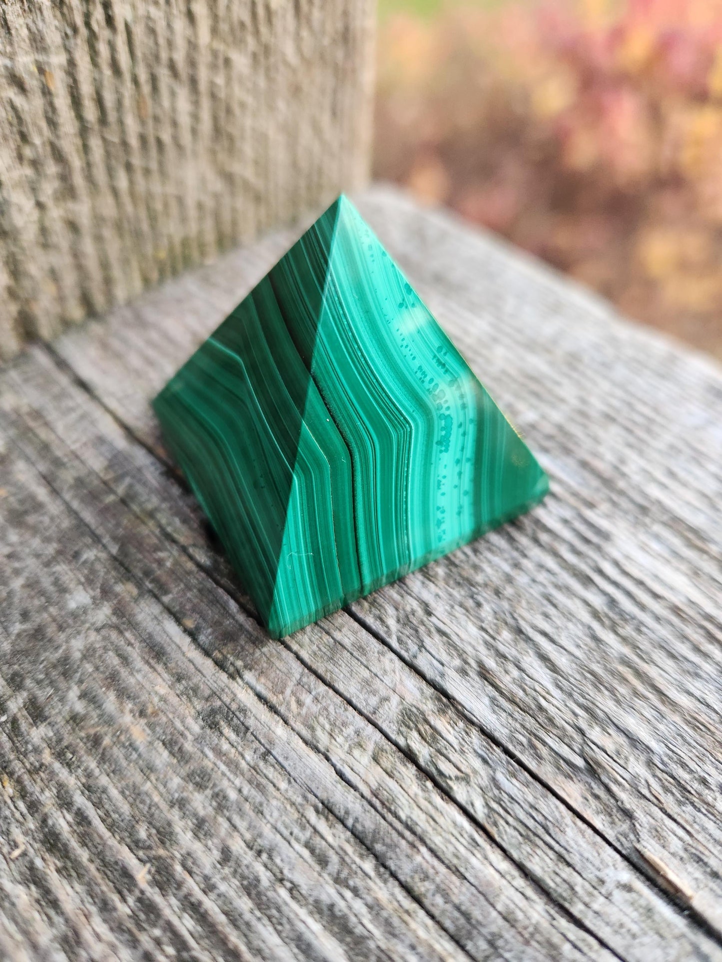 AAA Malachite Crystal Medium Pyramid
