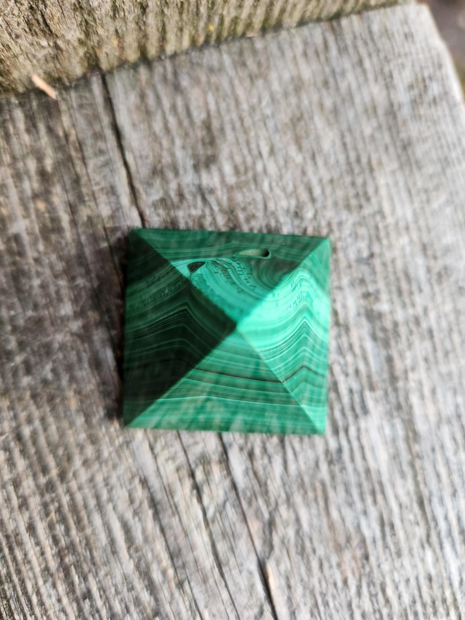AAA Malachite Crystal Medium Pyramid