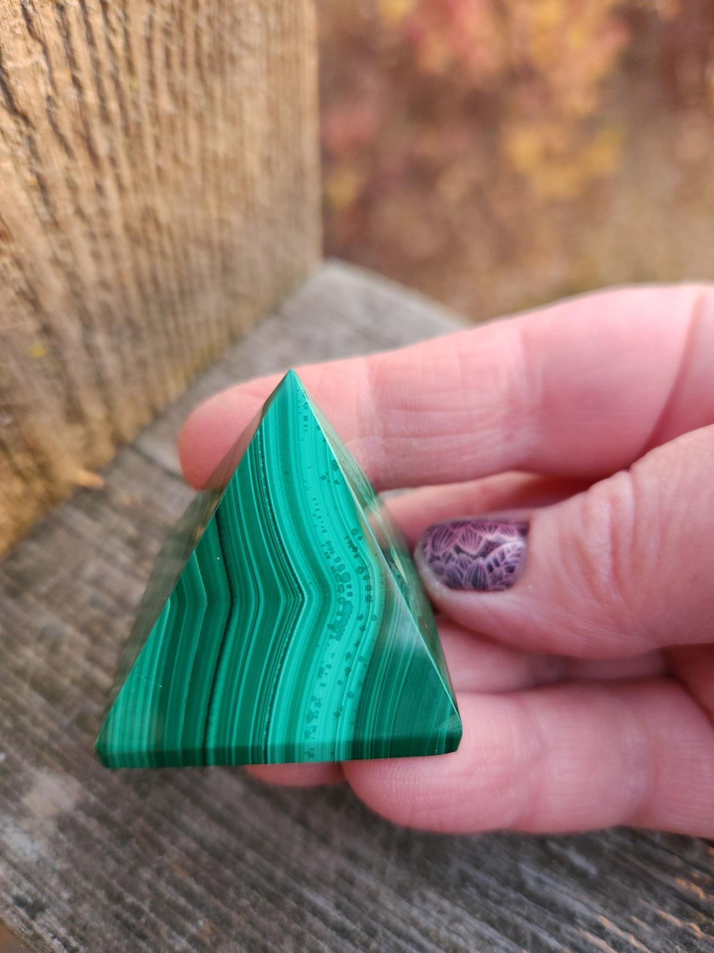 AAA Malachite Crystal Medium Pyramid