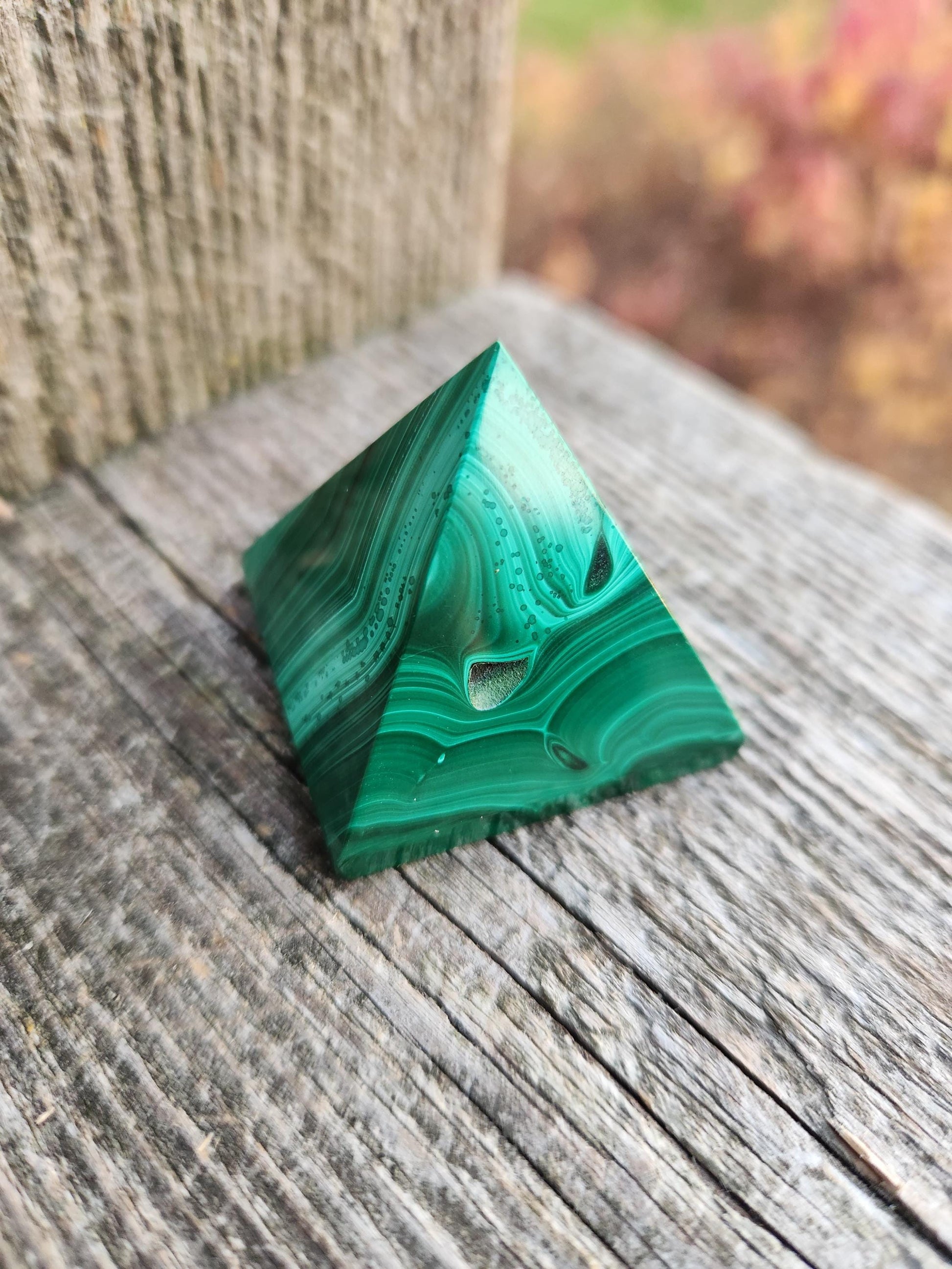 AAA Malachite Crystal Medium Pyramid