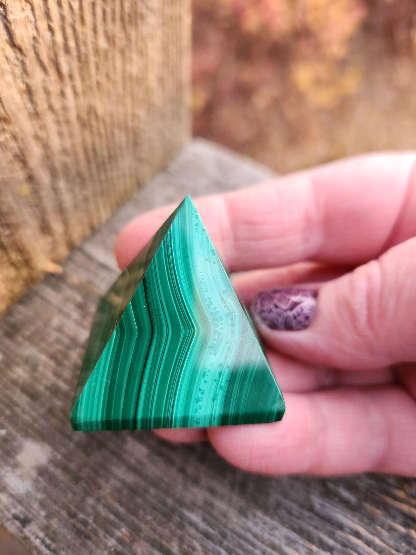 AAA Malachite Crystal Medium Pyramid